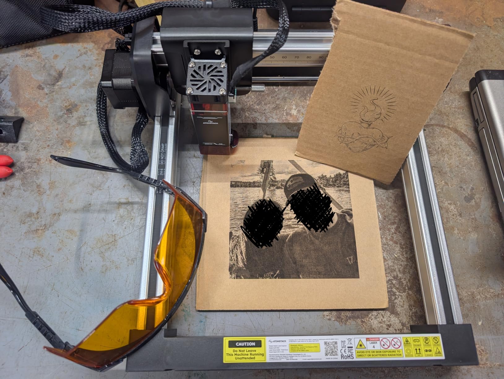 ATOMSTACK Swift 2.5W Laser Engraver Mini, Laser Engraving Machine for Wood Leather Acrylic, Desktop Laser Cutter, Fully Assembled, WiFi & USB, AI Software, 135x145mm Work Area, 2500mW customer photo 1