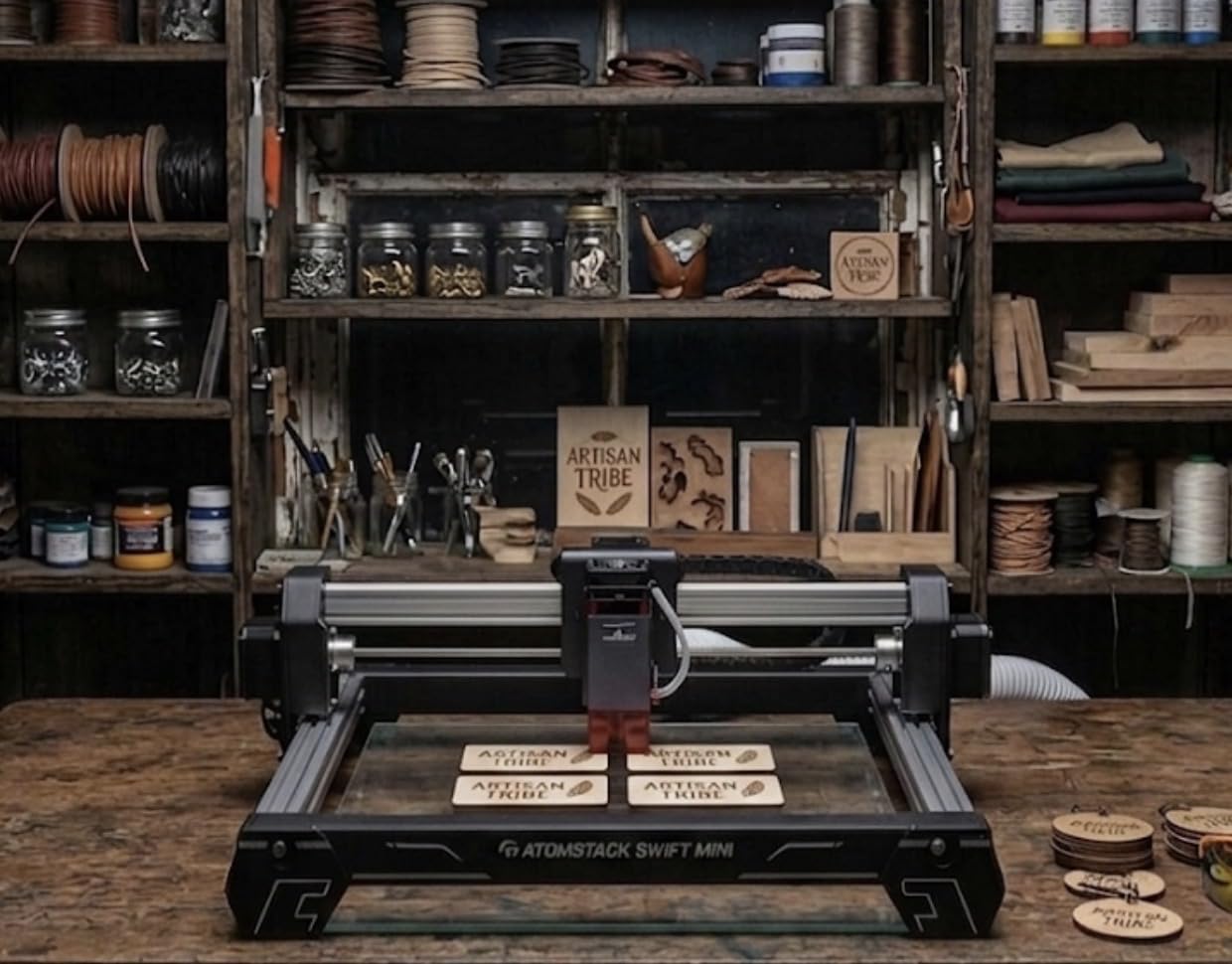 ATOMSTACK Swift 2.5W Laser Engraver Mini, Laser Engraving Machine for Wood Leather Acrylic, Desktop Laser Cutter, Fully Assembled, WiFi & USB, AI Software, 135x145mm Work Area, 2500mW customer photo 2