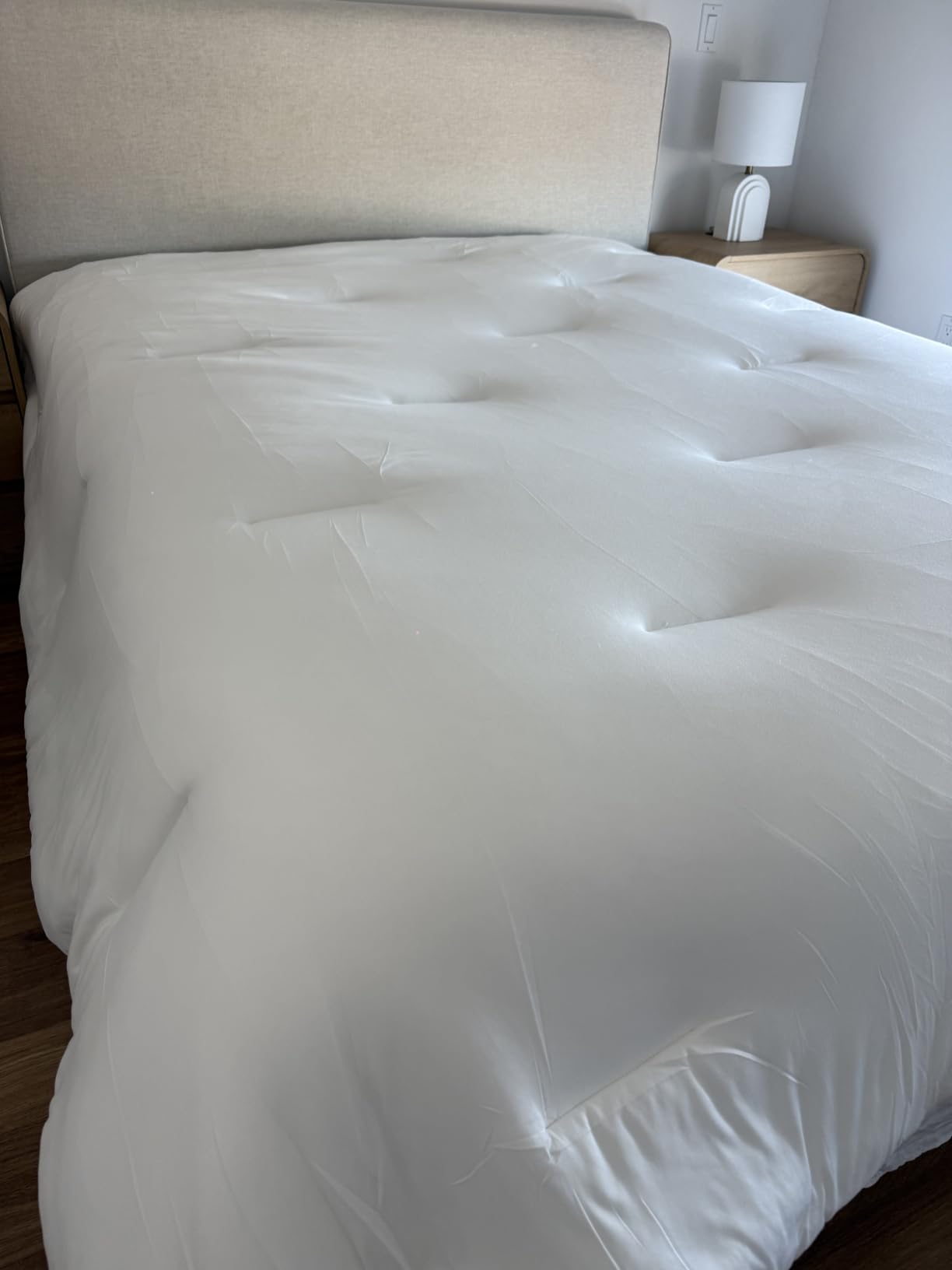Mellow Marshmellow Comforter, Oeko-TEX Fabric (Gray, King/Cali King) | Extra Fluffy Double-Stuffed Down Alternative Duvet Insert, All-Season Temperature Balancing, Box Stitch customer photo 2