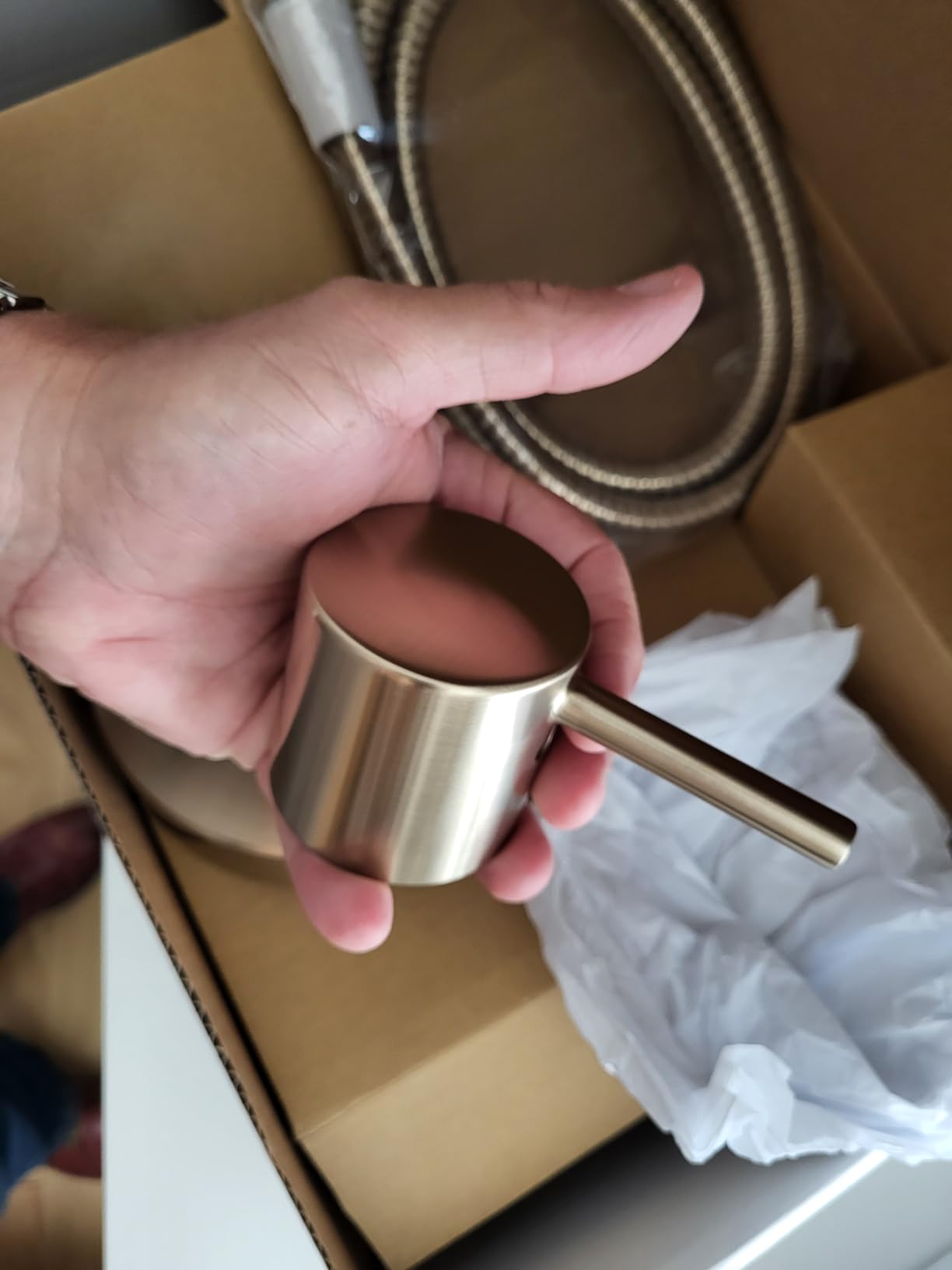 Delta Modern Round Shower System Faucet Set, Brushed Gold 6-inch Shower Head and Handle Set, Valve Trim Kit, Champagne Bronze T342704-CZ (Valve Not Included) customer photo 1