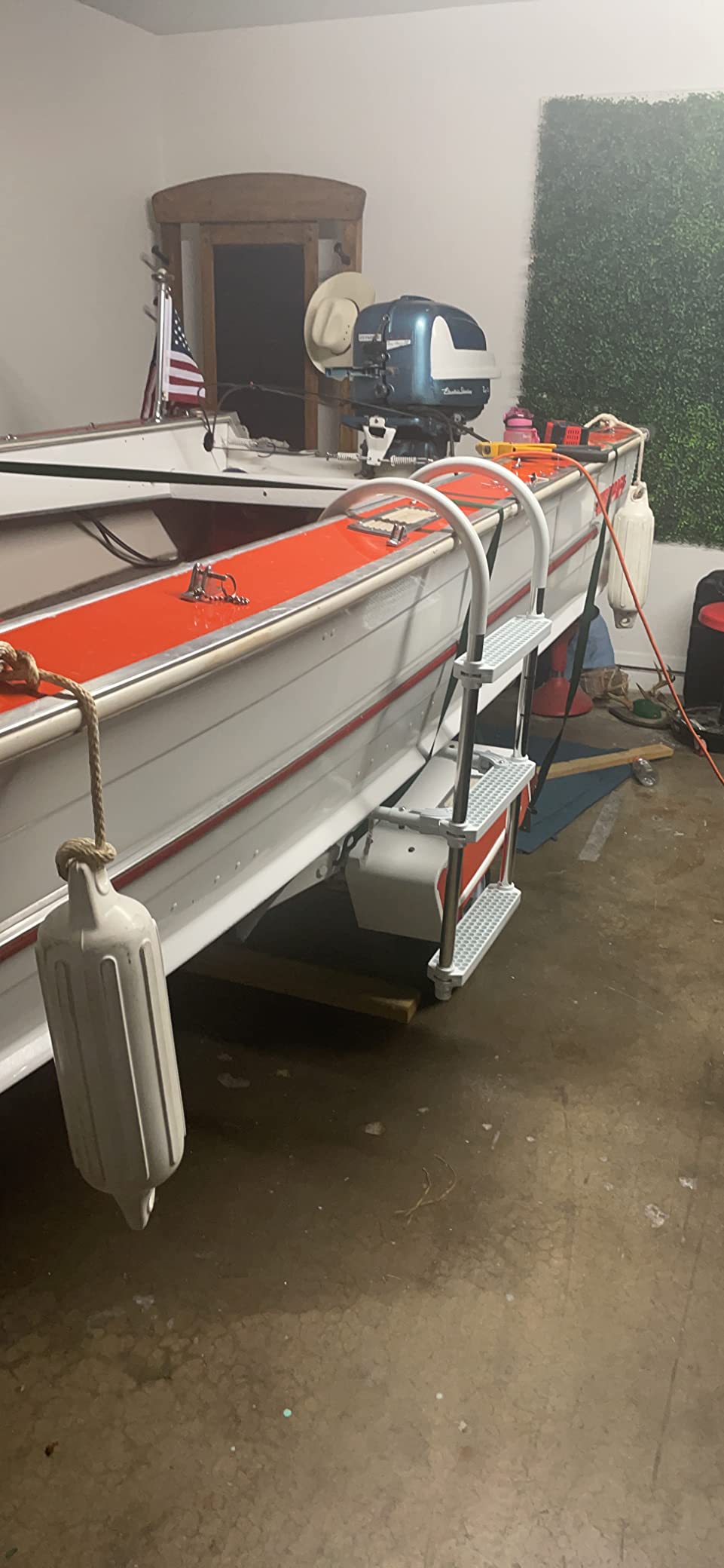 Boat Aluminum 3 Step Ladder - Folding Gunwale Hook Design, 11