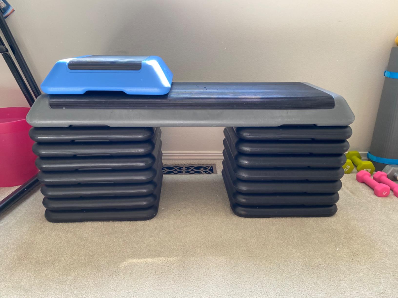 The Original STEP Exercise Step Platform, Health Club Size Stepper for Exercise at Home with 4 Stackable Risers for Height Adjustments customer photo 1