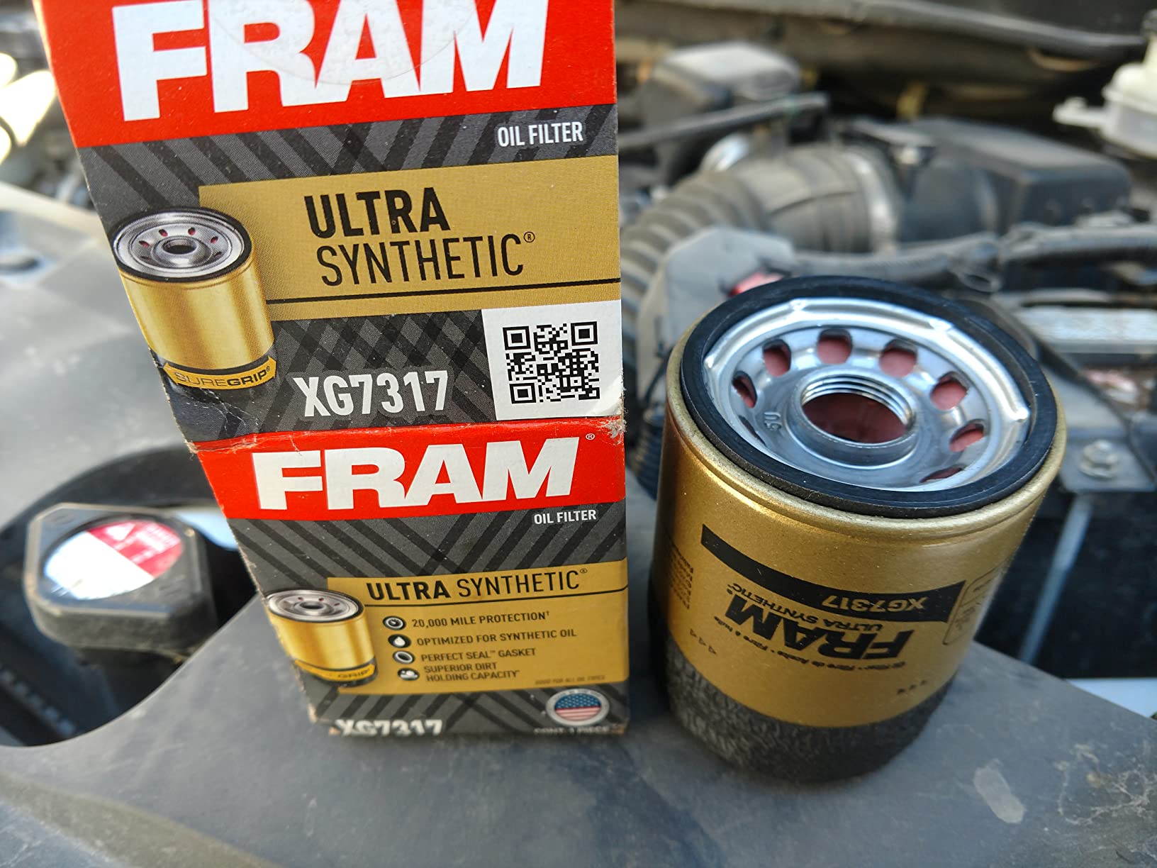 FRAM Synthetic XG7317P 20K Mile Change Automotive Replacement Engine Oil Filter for Synthetic Oil Changes, Premium Vehicle Engine Protection Oil Filter for Select Vehicle Model Years customer photo 2