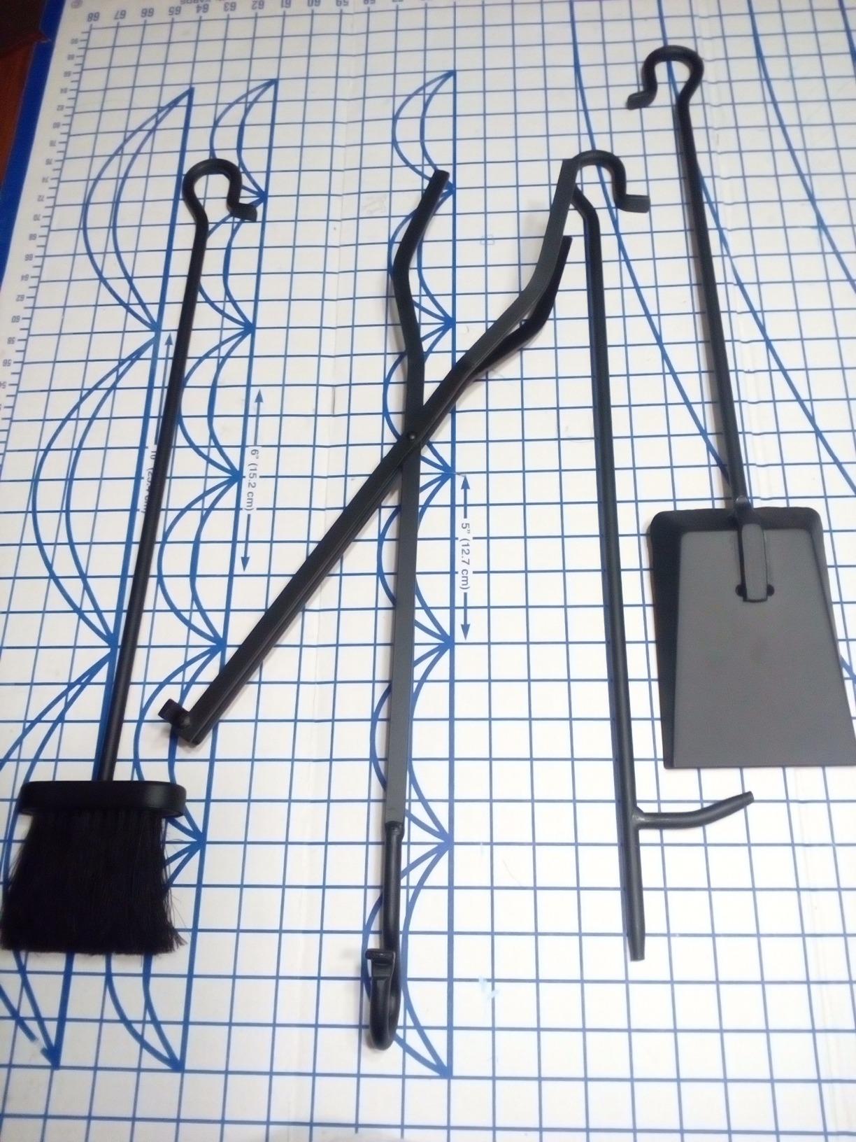 UniFlame 5-Piece Black Wrought Iron Fireplace Tools Set with Center Weave customer photo 2