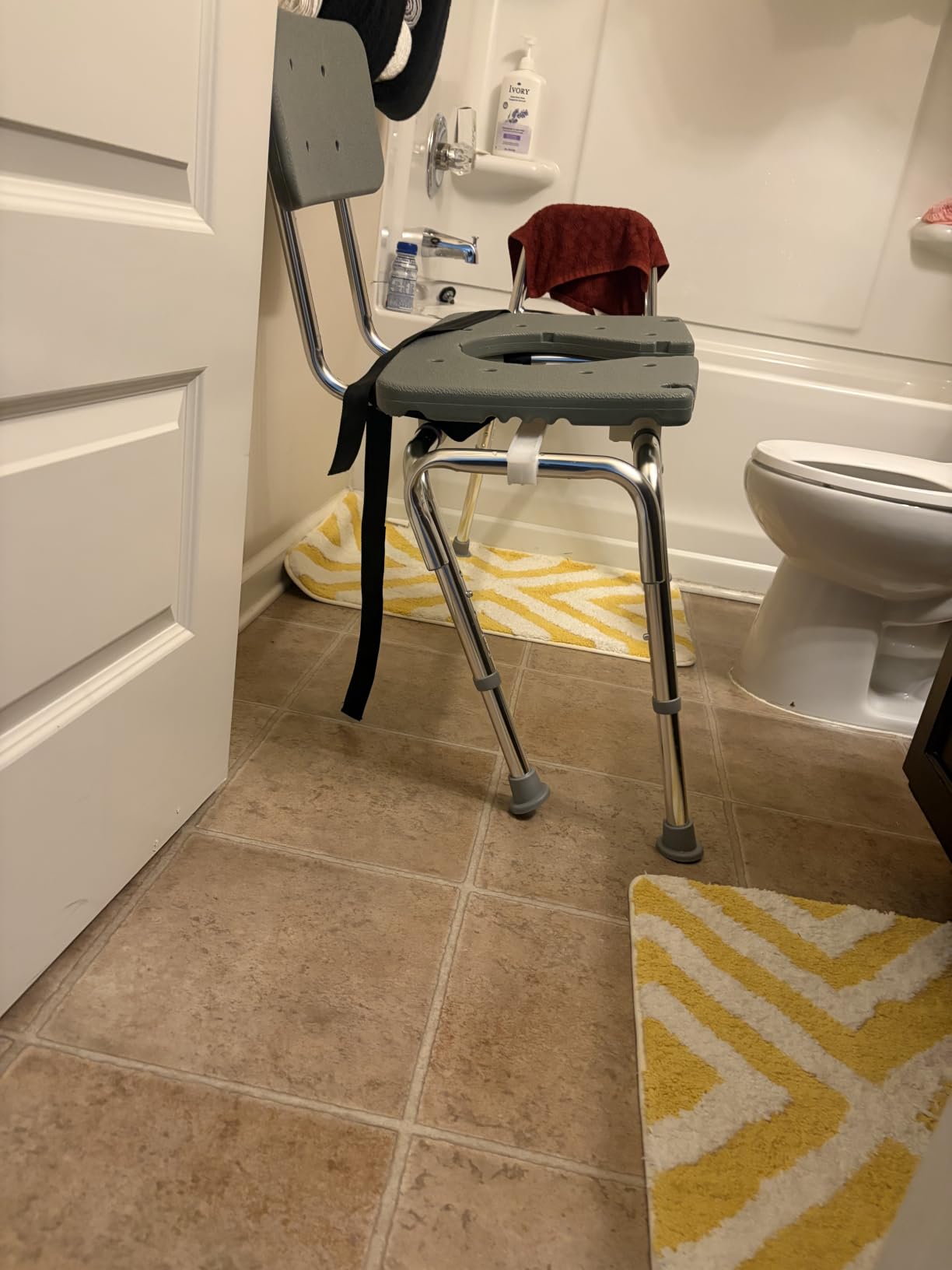 DMI Tub Transfer Bench and Shower Chair with Non Slip Aluminum Body, FSA Eligible, Adjustable Seat Height and Cut Out Access, 400 Lbs Capacity customer photo 1