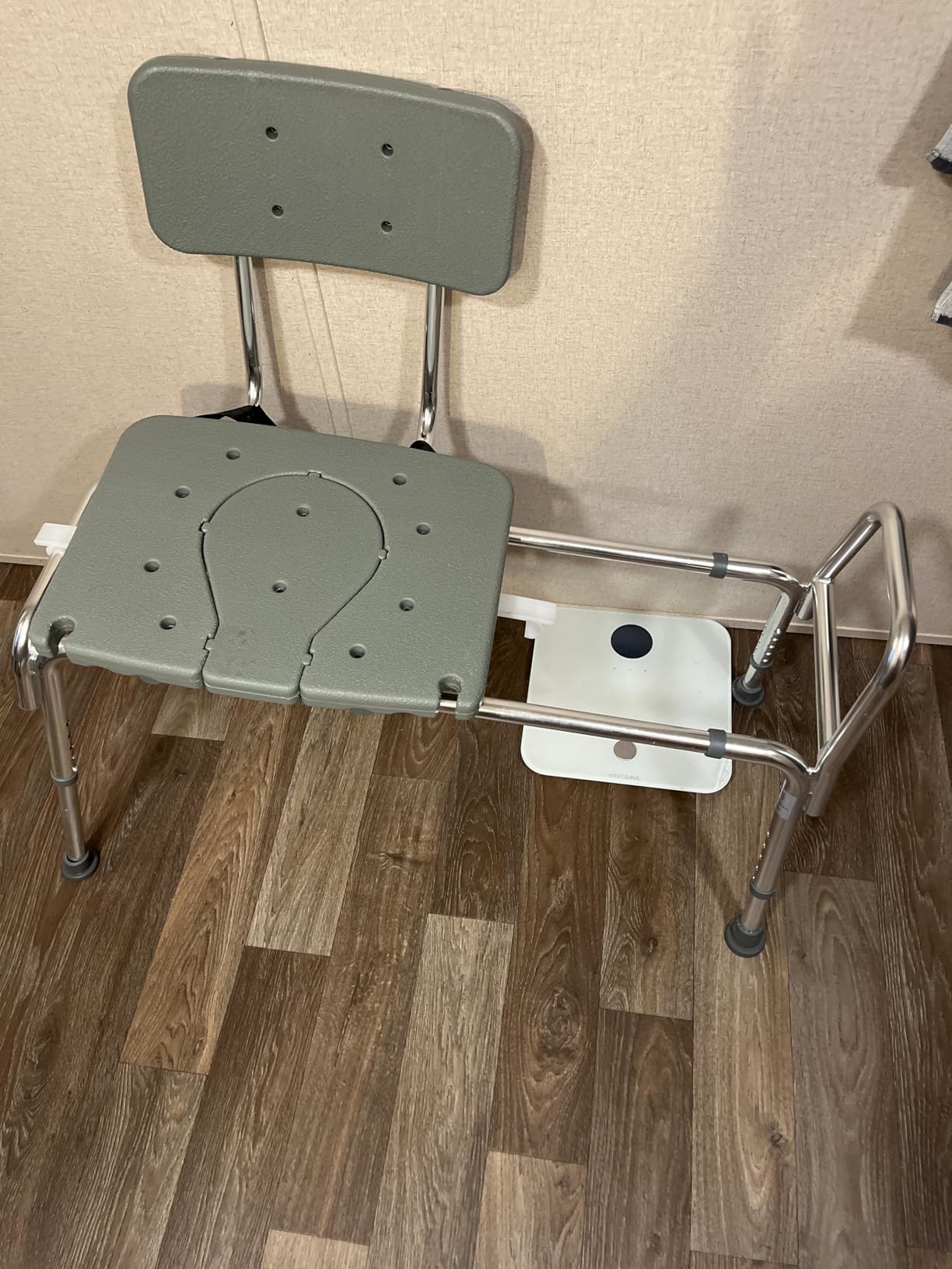 DMI Tub Transfer Bench and Shower Chair with Non Slip Aluminum Body, FSA Eligible, Adjustable Seat Height and Cut Out Access, 400 Lbs Capacity customer photo 2