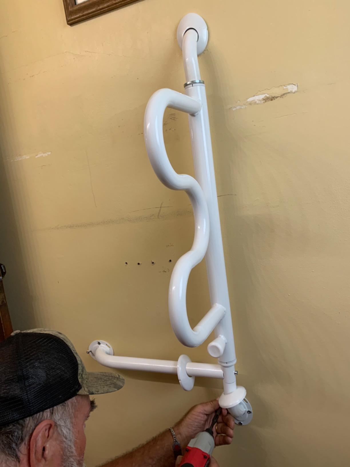 Stander Curve Grab Bar with Handrail, Bathroom Security Assist Railing for Toilet, Shower, and Bathtub Aid, Rotating Safety Handle, Wall Mounted Swing Grab Bars for Adults, Seniors, and Elderly customer photo 2