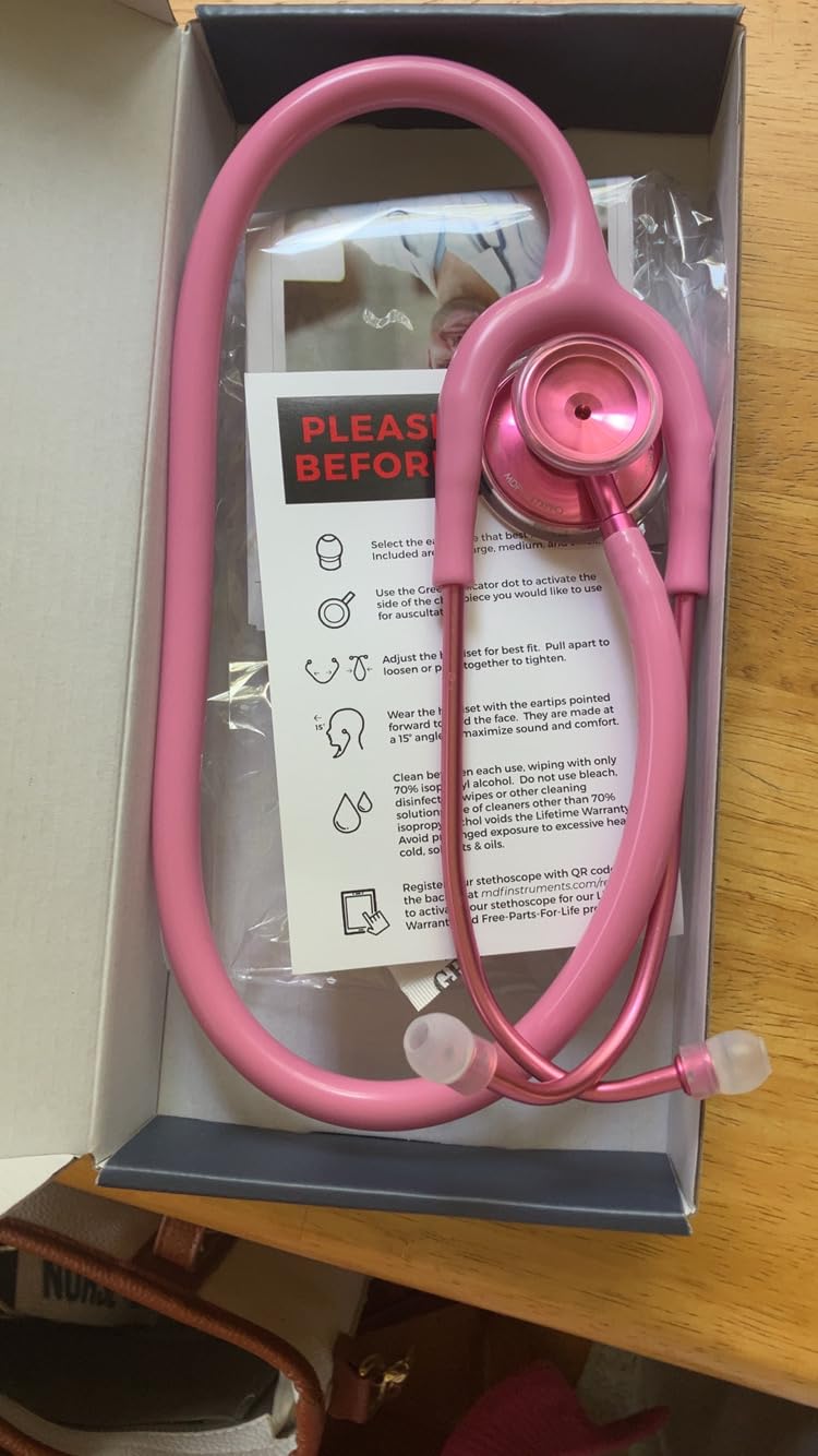 MDF Instruments Acoustica Lightweight Stethoscope for Doctors, Nurses, Students, Home Health Use, Dual Head, Black Tube, Black Chestpiece-Headset, MDF747XPBO customer photo 1