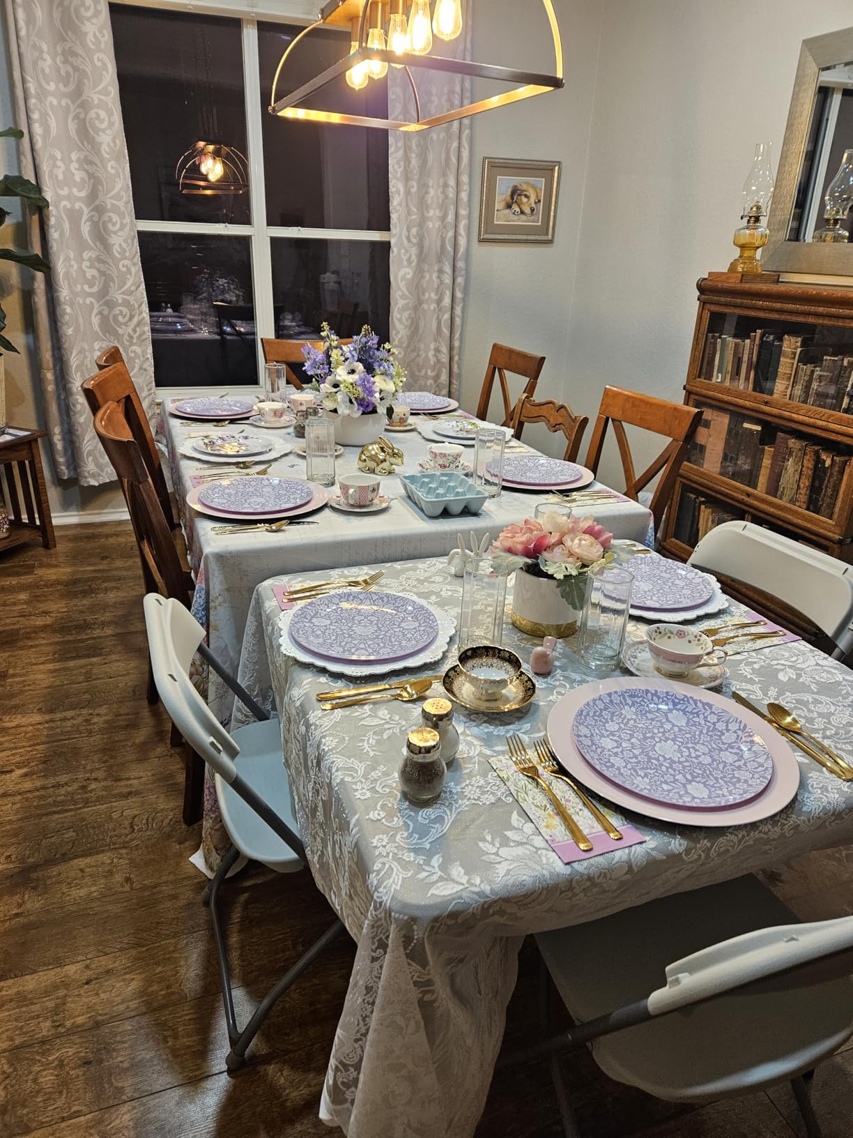 Office Star Resin 5-Piece Folding Square Table and Chair Set, Light Grey customer photo 2