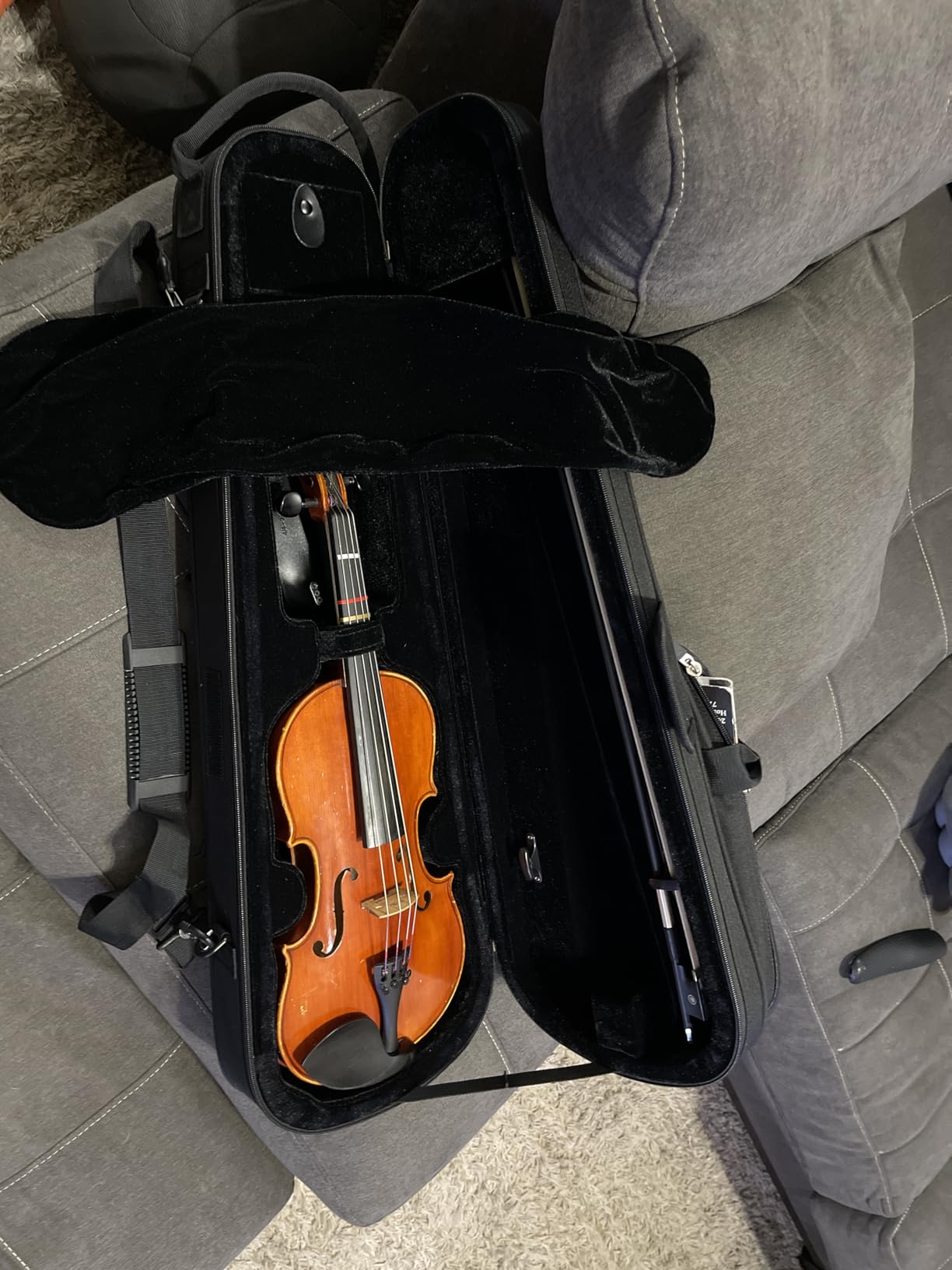 Protec MAX 4/4 Full Size Lightweight Violin Case, Black, Model MX044 customer photo 1