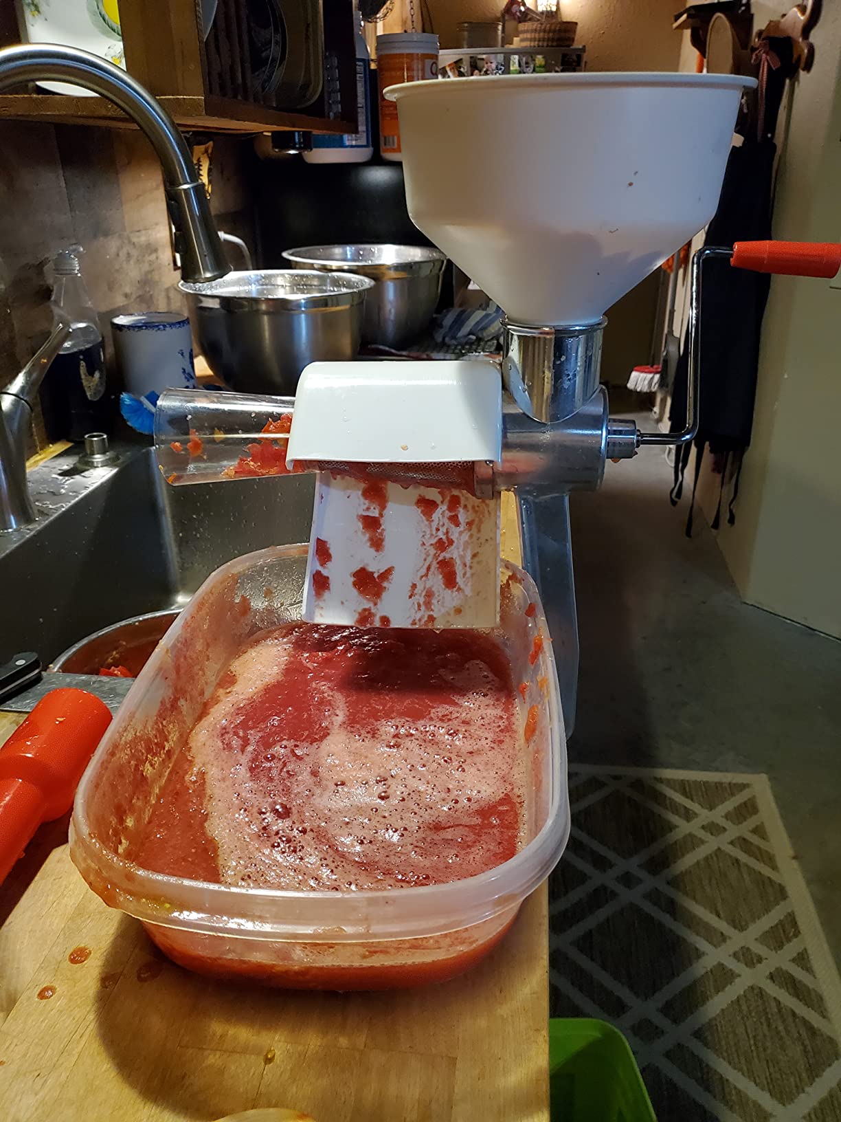 Johnny Apple Sauce Maker, Tomato Sauce Maker, Remove Skins & Seeds From Produce, Model 250 Clamp Based Food Strainer customer photo 2