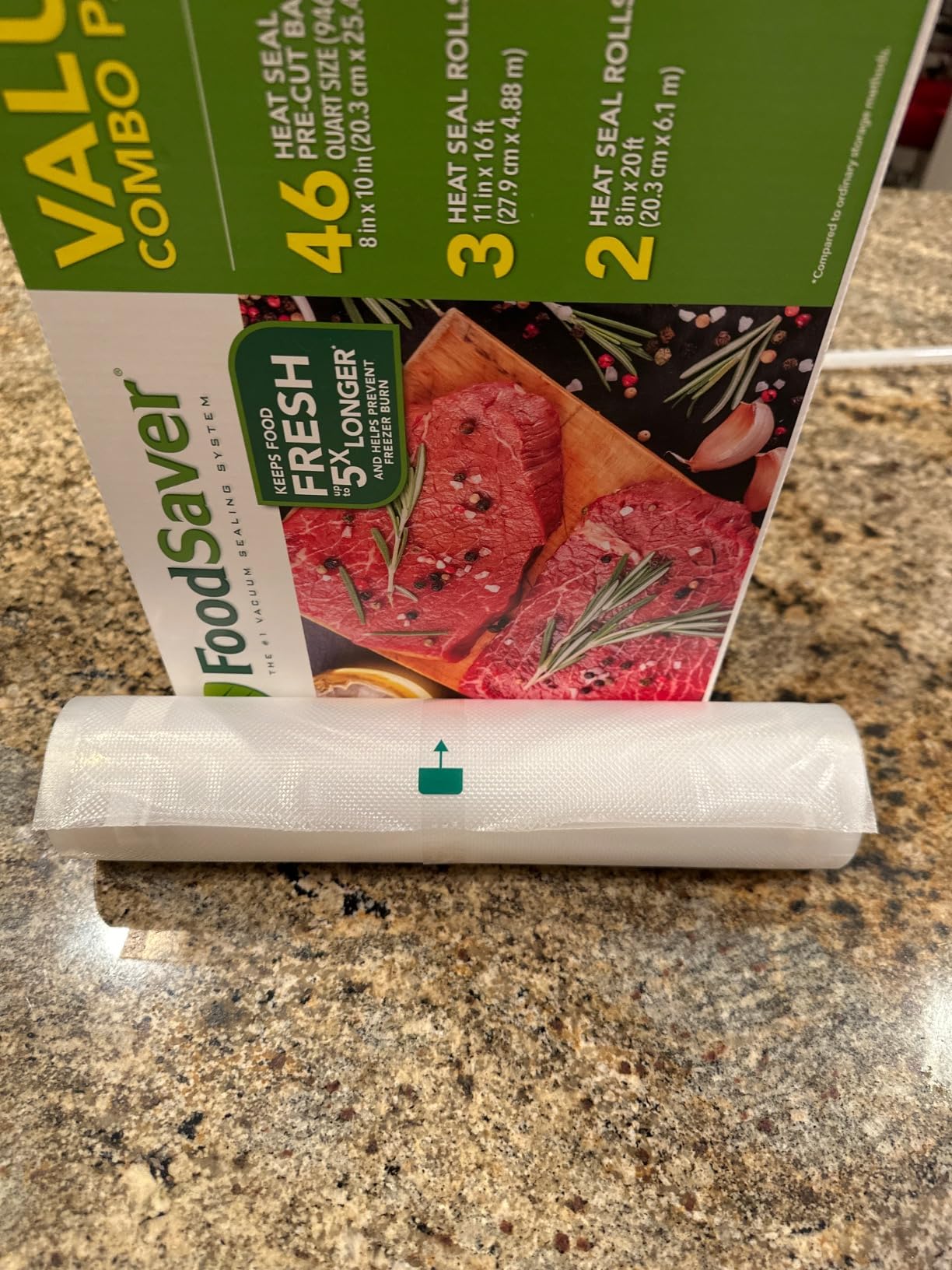 FoodSaver Custom Fit Airtight Food Storage and Sous Vide Vacuum Sealer Bags, 8 x 20' (Pack of 3), Perfect for Meal Prep and Sous Vide Cooking customer photo 2
