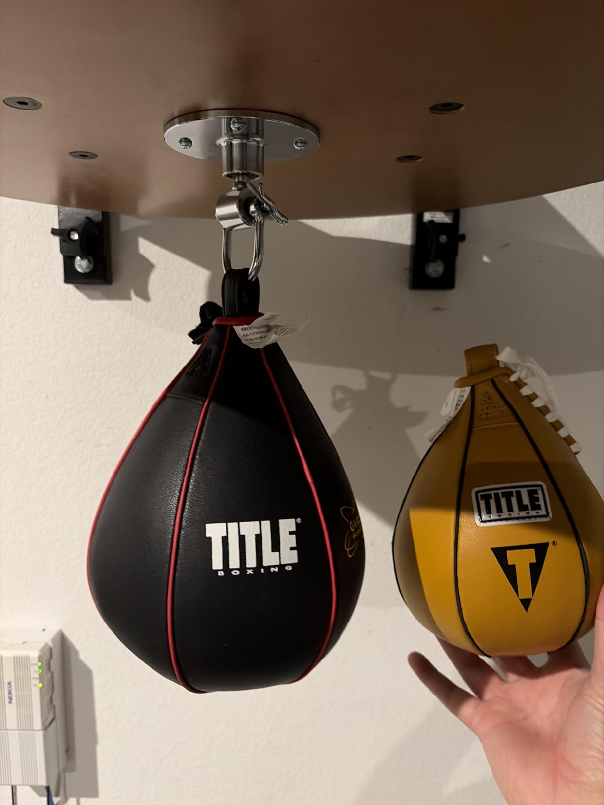TITLE Boxing Gyro Balanced Leather Speed Bag: Speed Bag for Boxing, Speedbag, Speed Bags, Boxing Speed Bag, Title Speed Bag, Boxing Bag, Boxing Equipment, Punching Bag customer photo 2