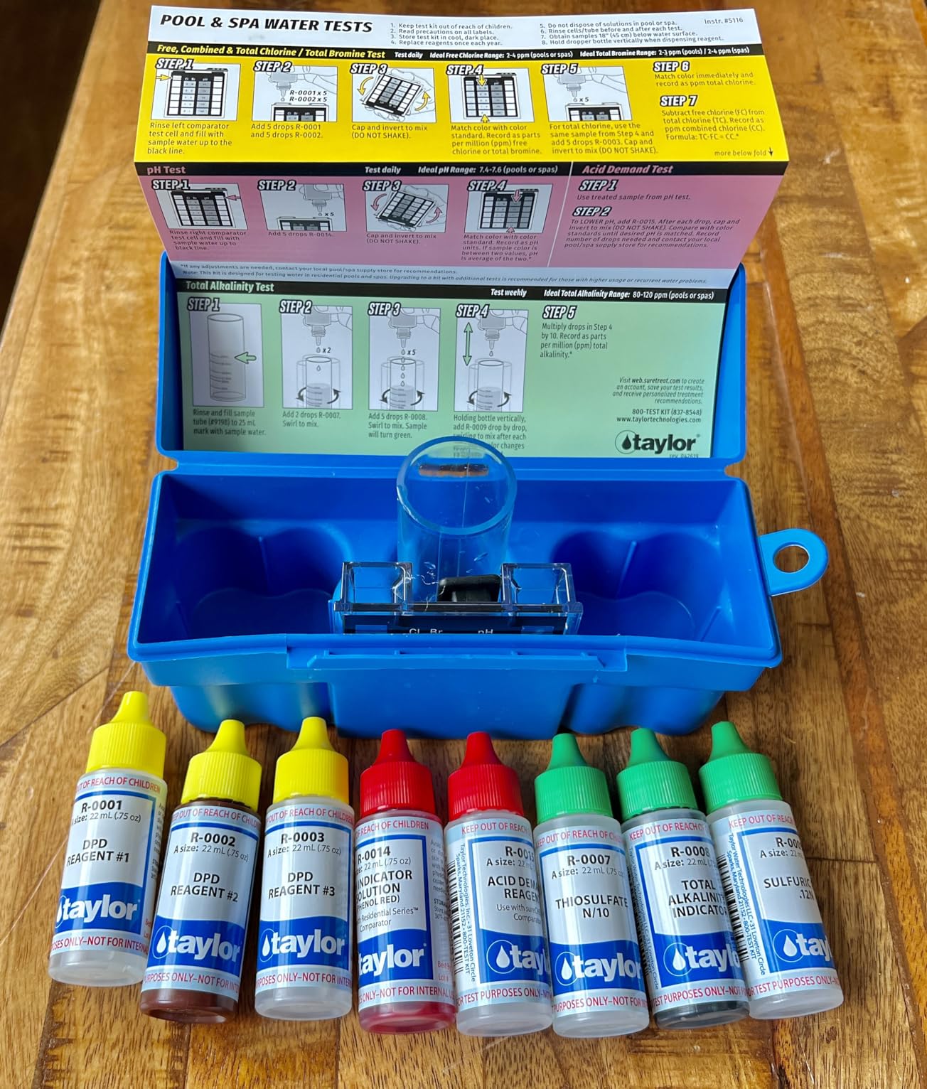 Taylor Technologies K-1004 DPD, 6-in-1 Pool Test Kit | Tests Free & Total Chlorine, Bromine, pH, Acid Demand & Alkalinity in 100+ Quick Tests for Pools & Spas customer photo 1