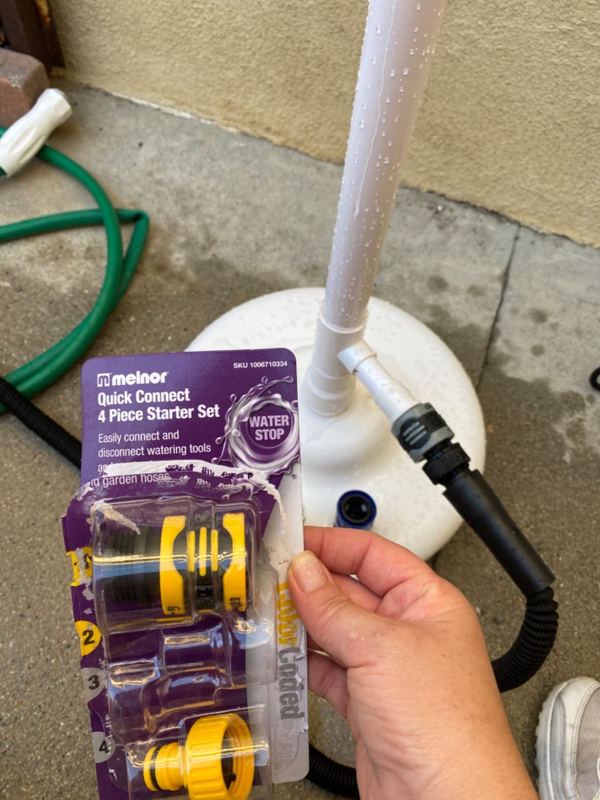 SWIMLINE | Poolside Shower with Adjustable Pressurized Shower Head | Rinse chlorine, sunscreen, and grass off before and after swimming; pressurized head adjusts; no plumbing to install customer photo 2