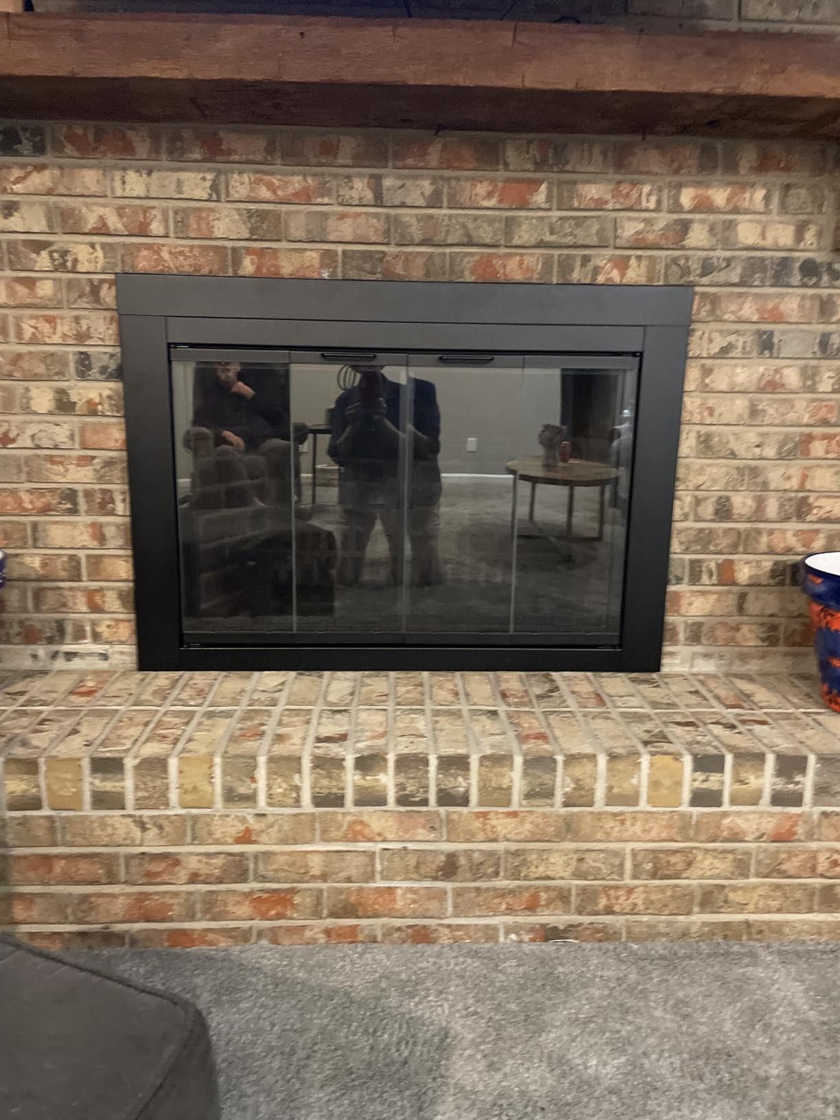 Pleasant Hearth AT-1002 Ascot Fireplace Glass Door, Black, Large customer photo 1