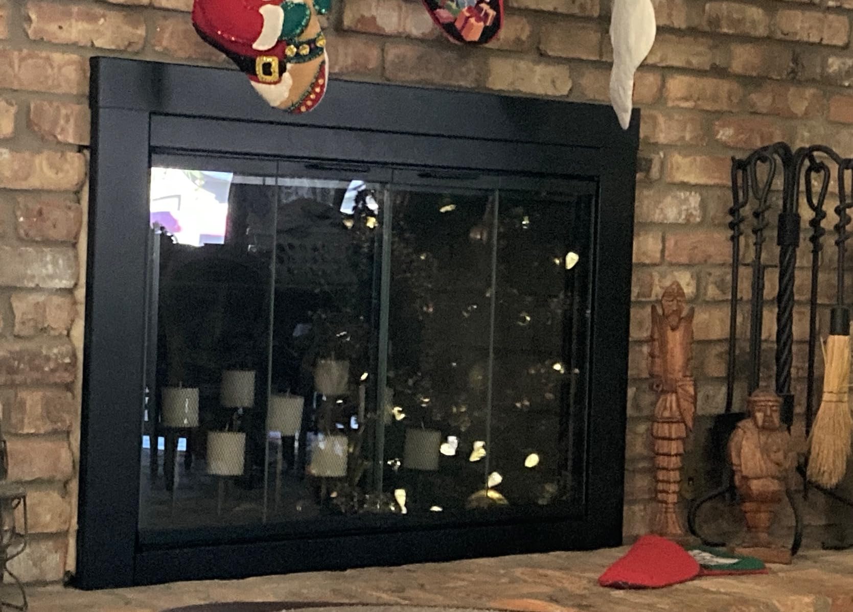 Pleasant Hearth AT-1002 Ascot Fireplace Glass Door, Black, Large customer photo 2