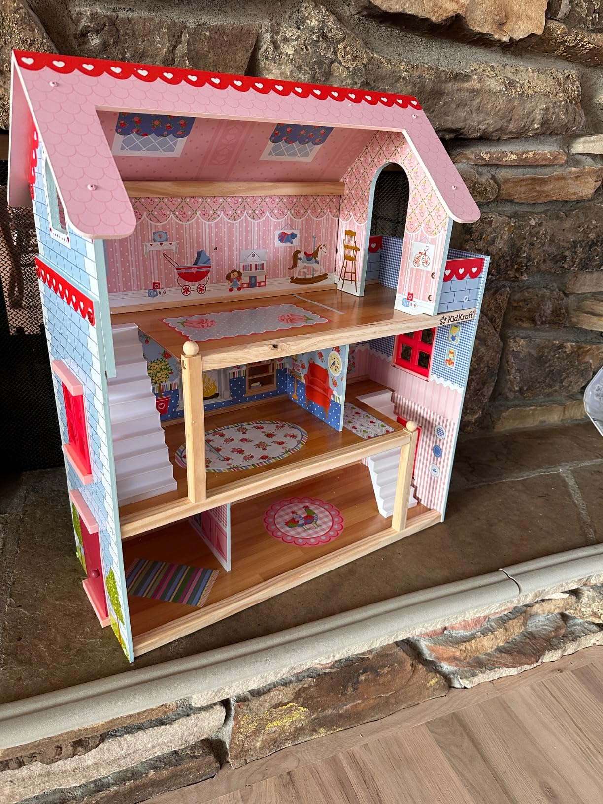 KidKraft Chelsea Doll Cottage Wooden Dollhouse with 16 Accessories | Working Shutters, Three Stories, Two Staircase, Balcony, For 5-Inch Dolls, Gift for Ages 3+ customer photo 2