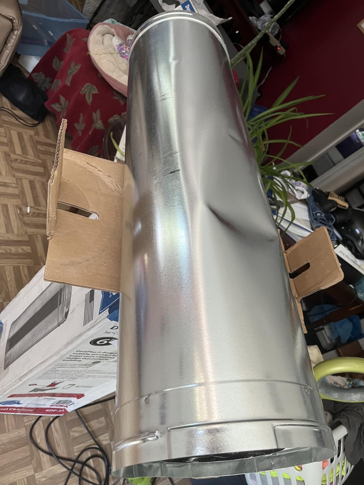 DuraVent DuraPlus Triple-Wall Chimney Stove Pipe, Galvanized Steel, 6x36 in customer photo 2