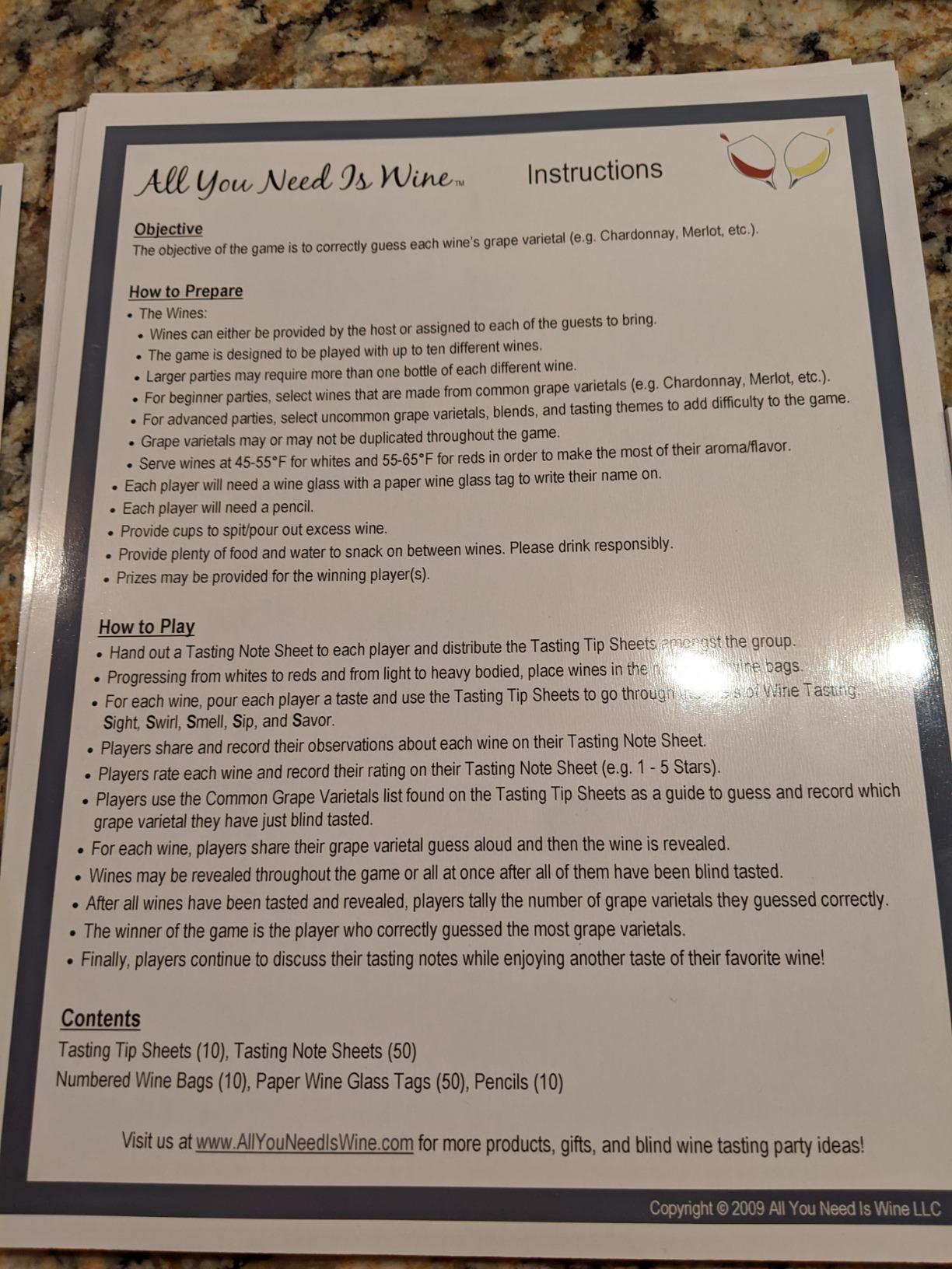 ALL YOU NEED IS WINE A BLIND WINE TASTING PARTY GAME! Wine Game Kit customer photo 1
