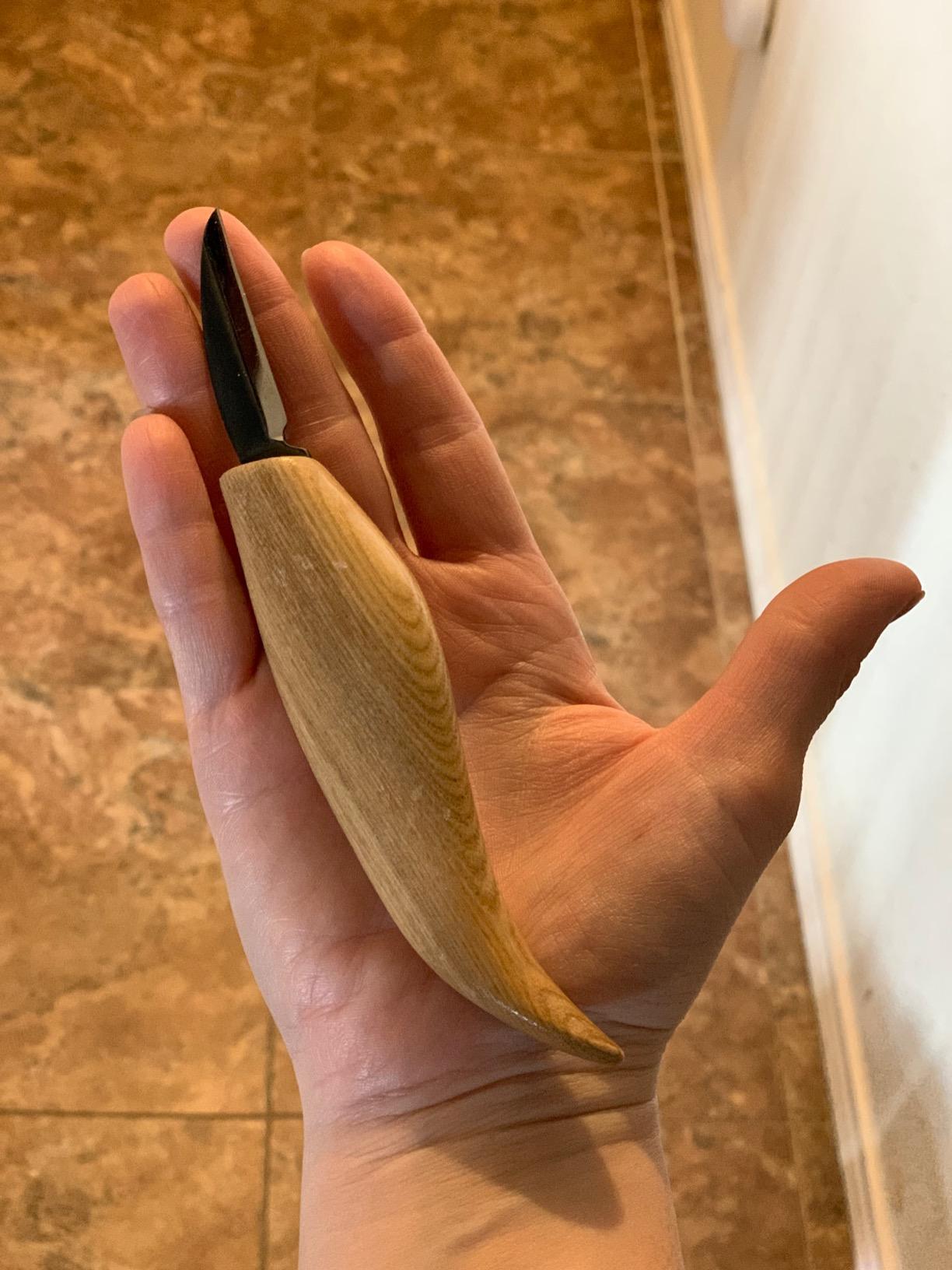 Flexcut Wood Carving Knives | Starter Set of 3 Woodcarving Knives | 1095 High Carbon Steel Blades | Ergonomic Ash Wood Handles for Beginners and Hobbyists | KN500 | Made in the U.S.A customer photo 1
