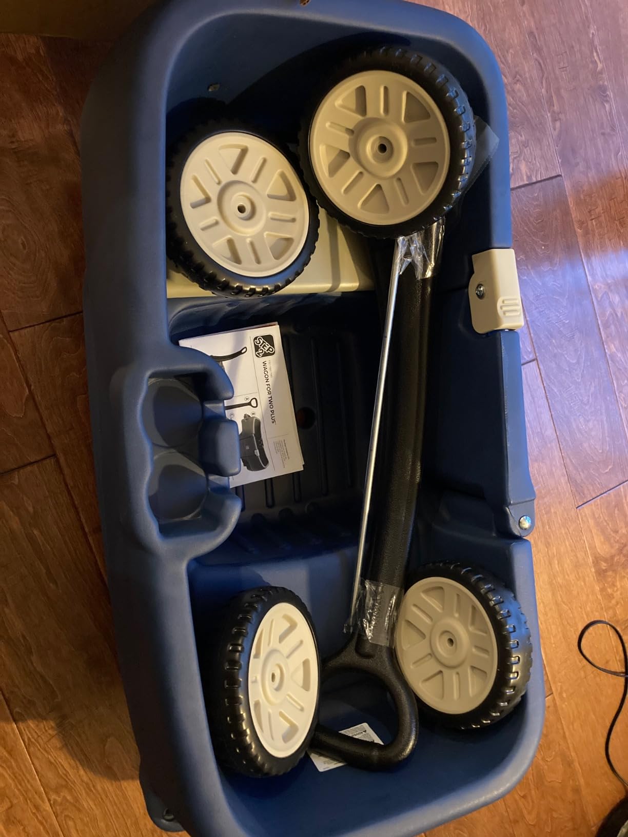 Step2 Wagon for Two Plus, Kids Ride On Toy, Stroller Substitute, Includes Seat Belts, Made of Durable Plastic, Max Weight 75 lbs., For Toddlers 1.5-5 Years Old, Denim Blue customer photo 2