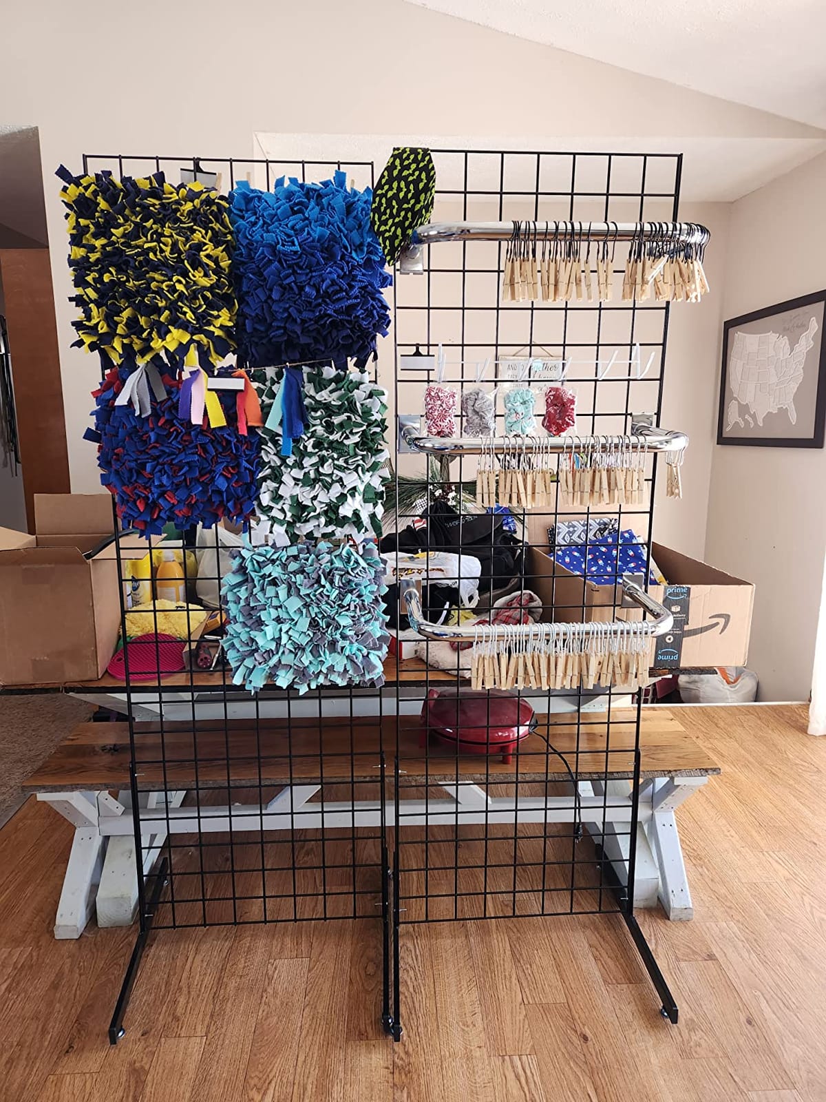 2' x 6' Gridwall Panel Tower with T-Base Floorstanding Display Kit, 2-Pack Black customer photo 1