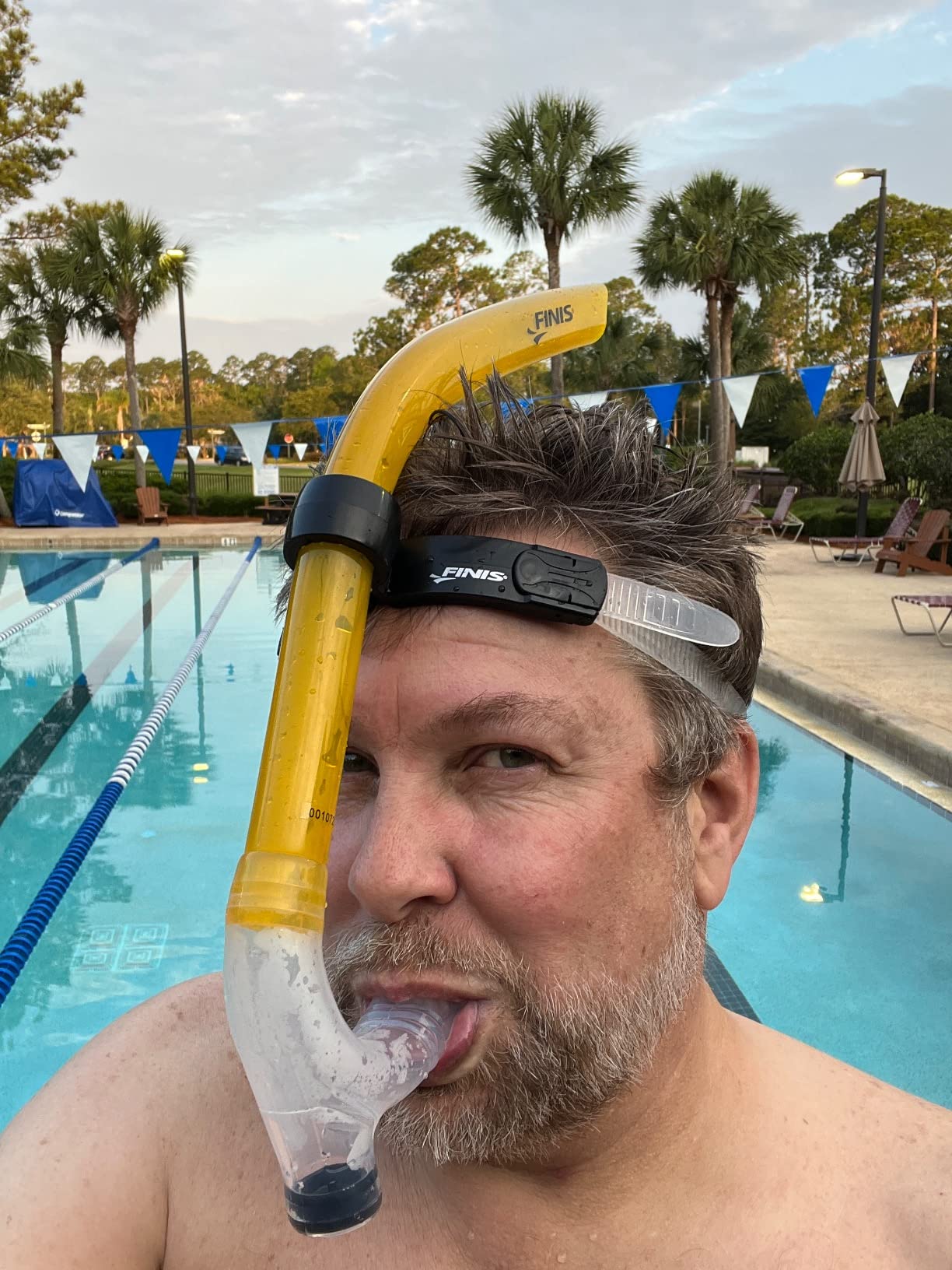FINIS Original Swimmer's Snorkel - Center-Mount Design - for Swim Training - Adjustable Fit - Purge Valve - Yellow - Adult customer photo 2