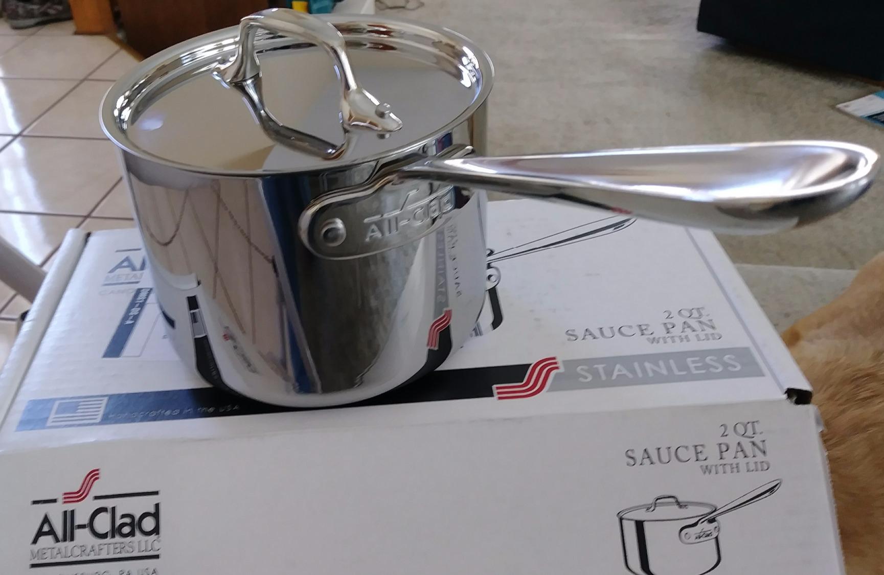 All-Clad D3 Stainless Steel 4 Qt Saucepan with Lid, Made in the USA customer photo 2