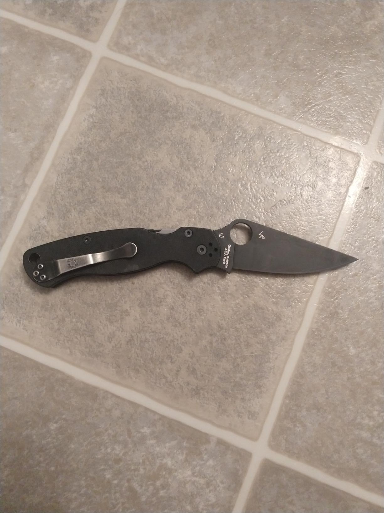 Spyderco Para Military 2 Folding Pocket Knife, PlainEdge, 3.45
