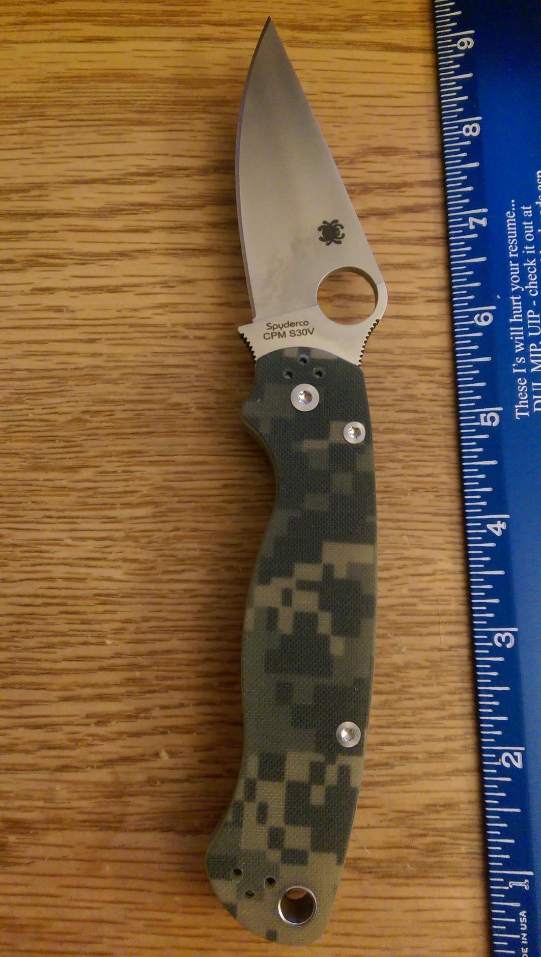 Spyderco Para Military 2 Folding Pocket Knife, PlainEdge, 3.45