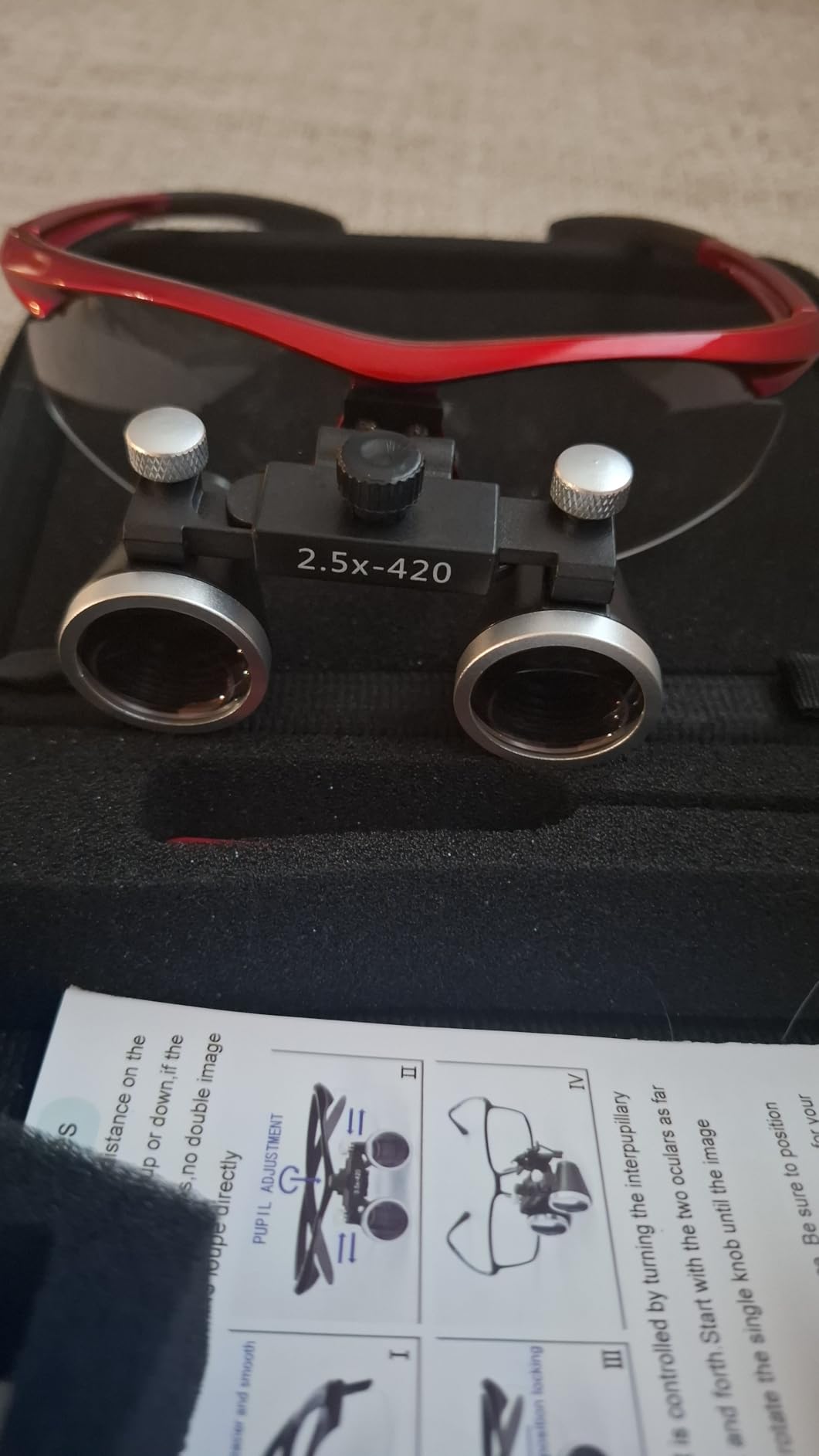 Dental Surgical Loupe Loupes 2.5X Magnification Working Distance 420mm Burgundy Safety Goggle customer photo 1