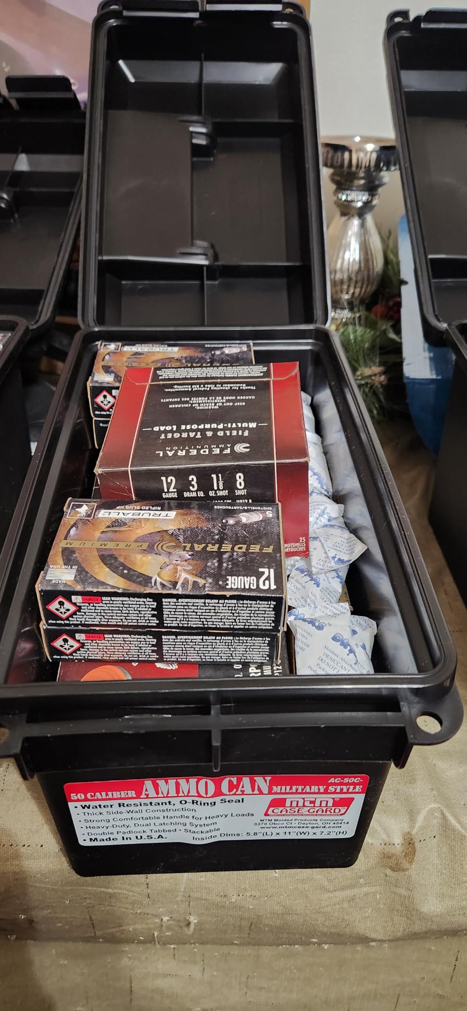 MTM AC50C-40 Ammo Can, 50-Caliber, Heavy-Duty Dual Latching System, Rugged Polypropylene Plastic, O-Ring Seal System, Water Resistant, Bulk Ammo Storage, USA Made, Black customer photo 1