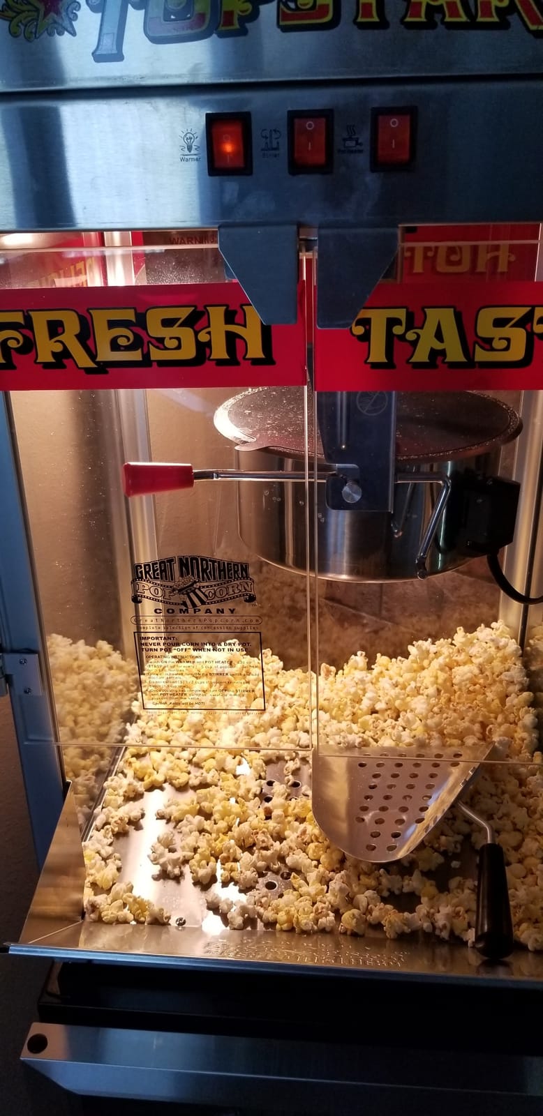 Top Star Popcorn Machine - 12oz Stainless-Steel Kettle, Reject Kernel Tray, Warming Light, and Accessories by Great Northern Popcorn (Red and Yellow) customer photo 1
