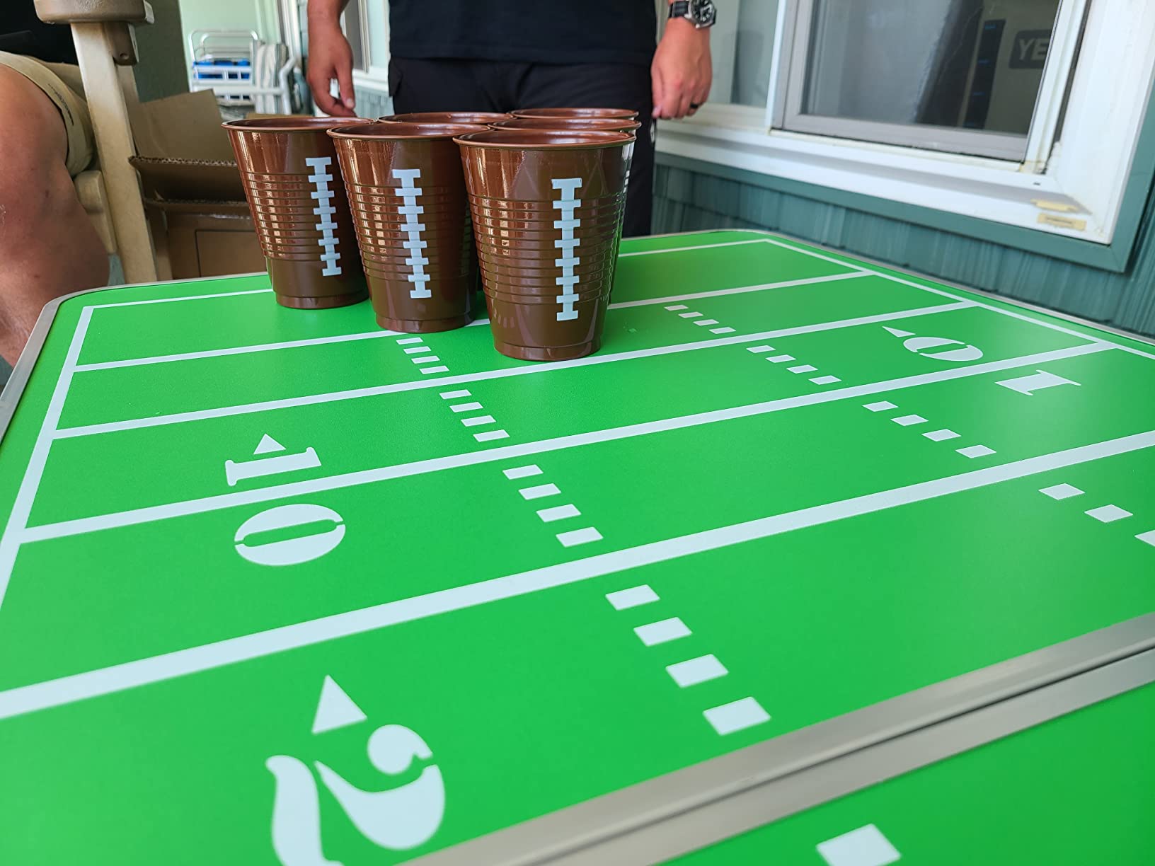 GoPong 8 Foot Portable Beer Pong/Tailgate Tables (Black, Football, American Flag, or Custom Dry Erase) customer photo 2