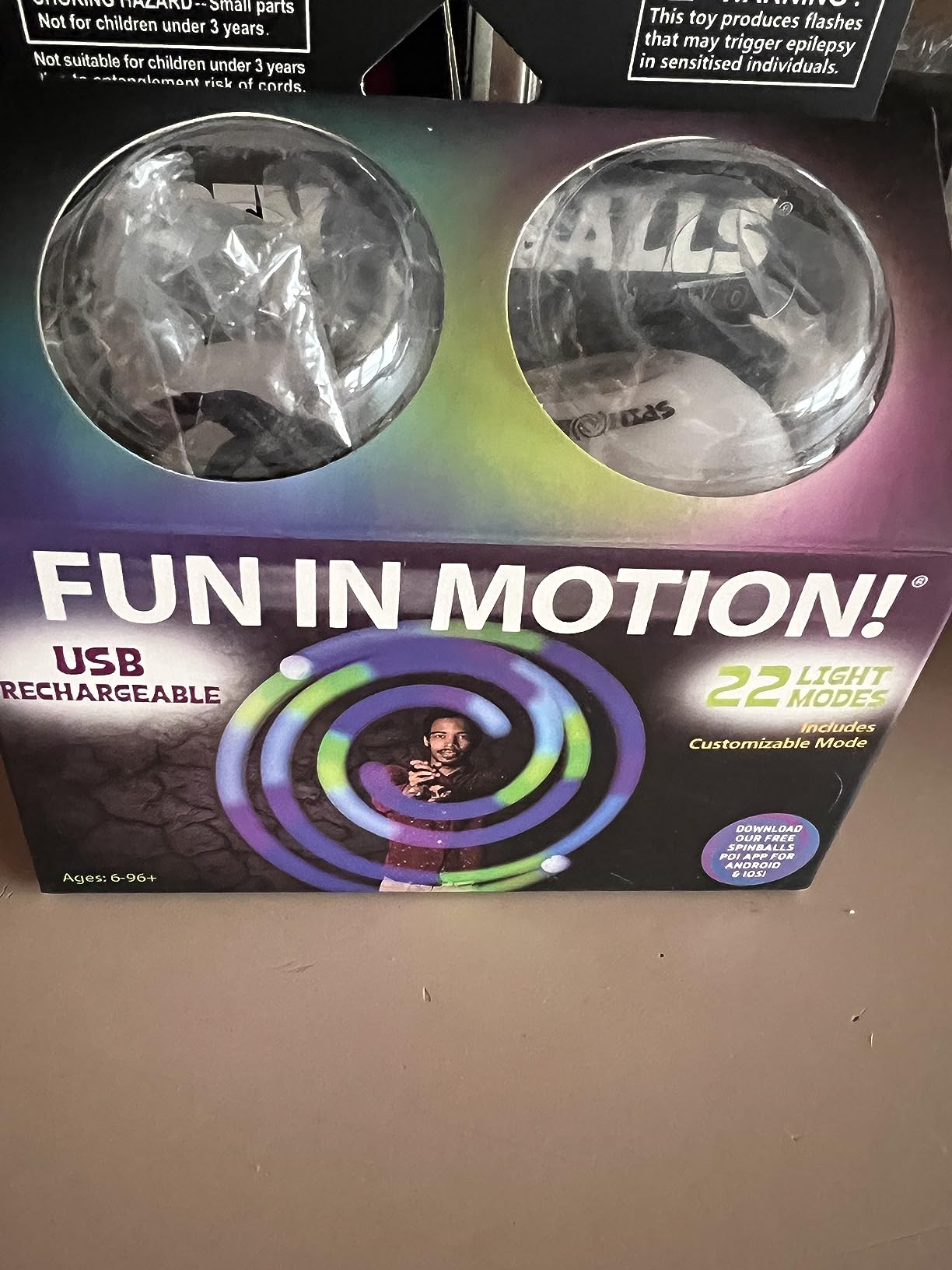 SPIN BALLS Glow.0 LED Poi – 22 Vibrant Color Light Modes and Patterns customer photo 1