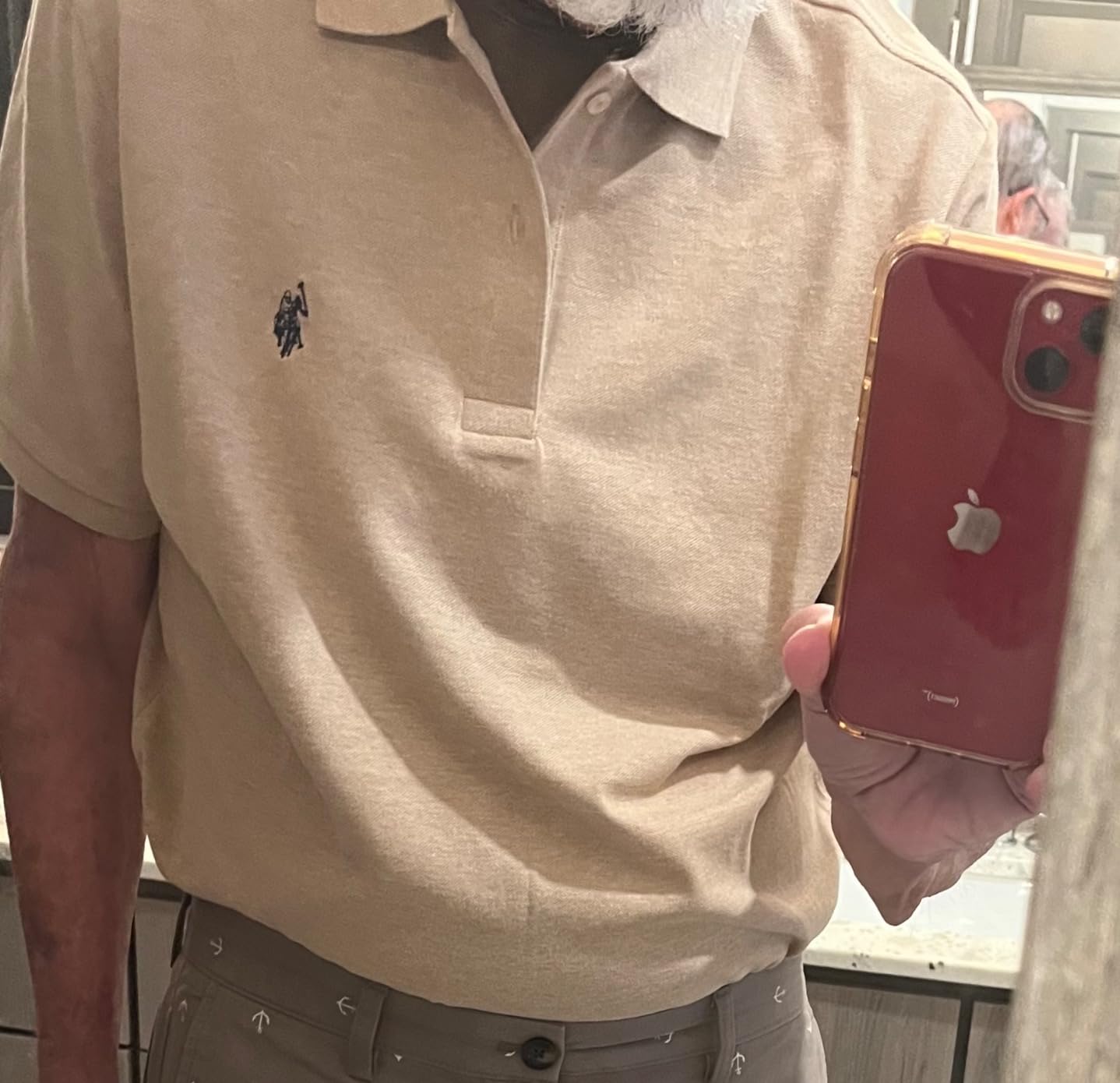 U.S. Polo Assn. Men's Classic Polo Shirt, Two-Button Closure Pique Polo Shirt, Summer Fashion Golf Shirt customer photo 2