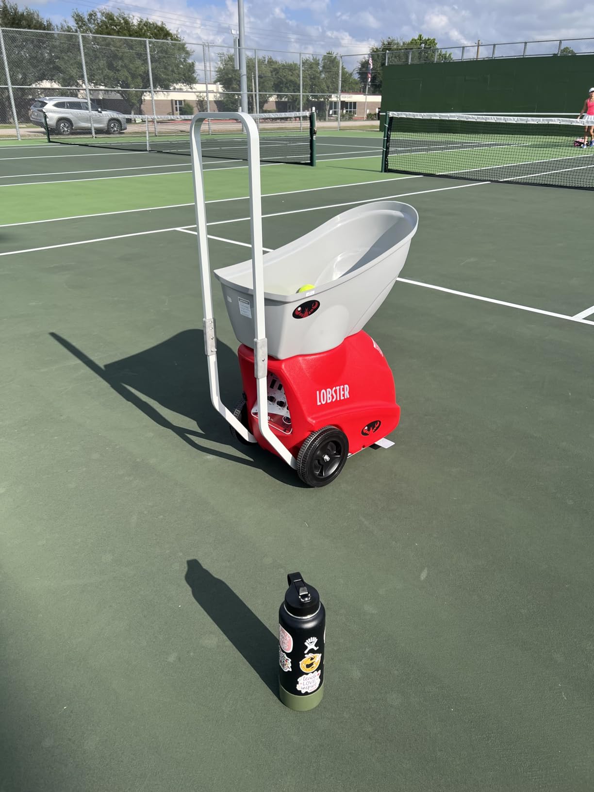 LOBSTER Sports Elite Tennis Ball Machine - Auto Portable Tennis Ball Launcher, Preloaded & Custom Drills, Spin Control, Lob Elevation Switch, Ball Speed (up to 80MPH), with Multi-Function Remote customer photo 2