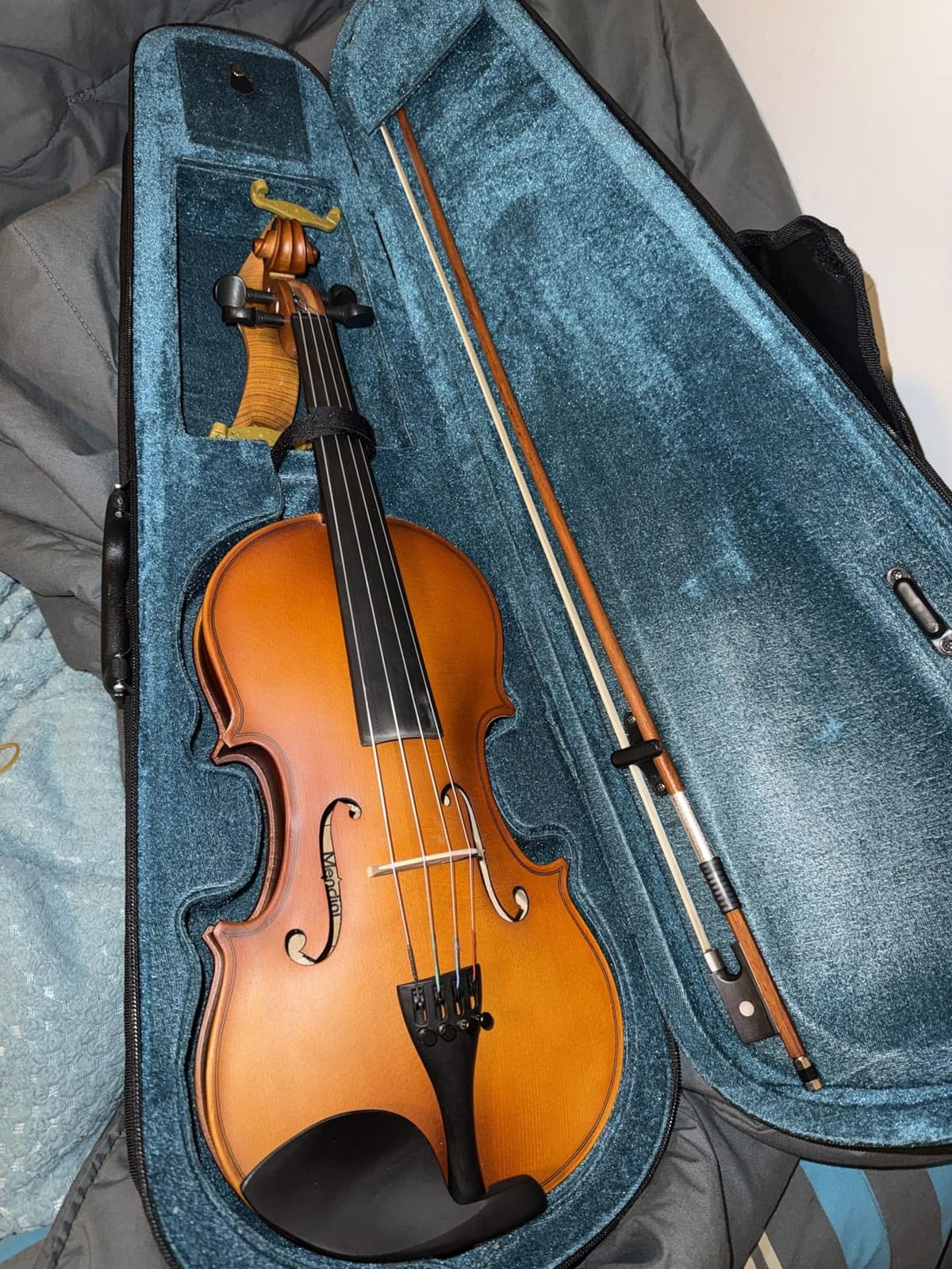 Mendini by Cecilio 13 Inch Solid Wood Viola Set, Natural Varnish | Hand Carved Viola Kit for Beginners, with Hard Case, Bow, Rosin, Viola Bridge, Extra Viola Strings customer photo 2