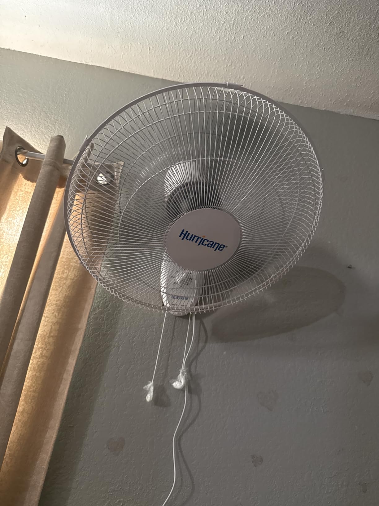 Hurricane Supreme 90-Degree Oscillating Wall Fan, 3 Speeds, White, 18in | Quiet Operation - Wall Mount Indoor Air Cooling Unit with Adjustable Tilt and Pull Cords for Bedroom, Garage, Office, & Home customer photo 1