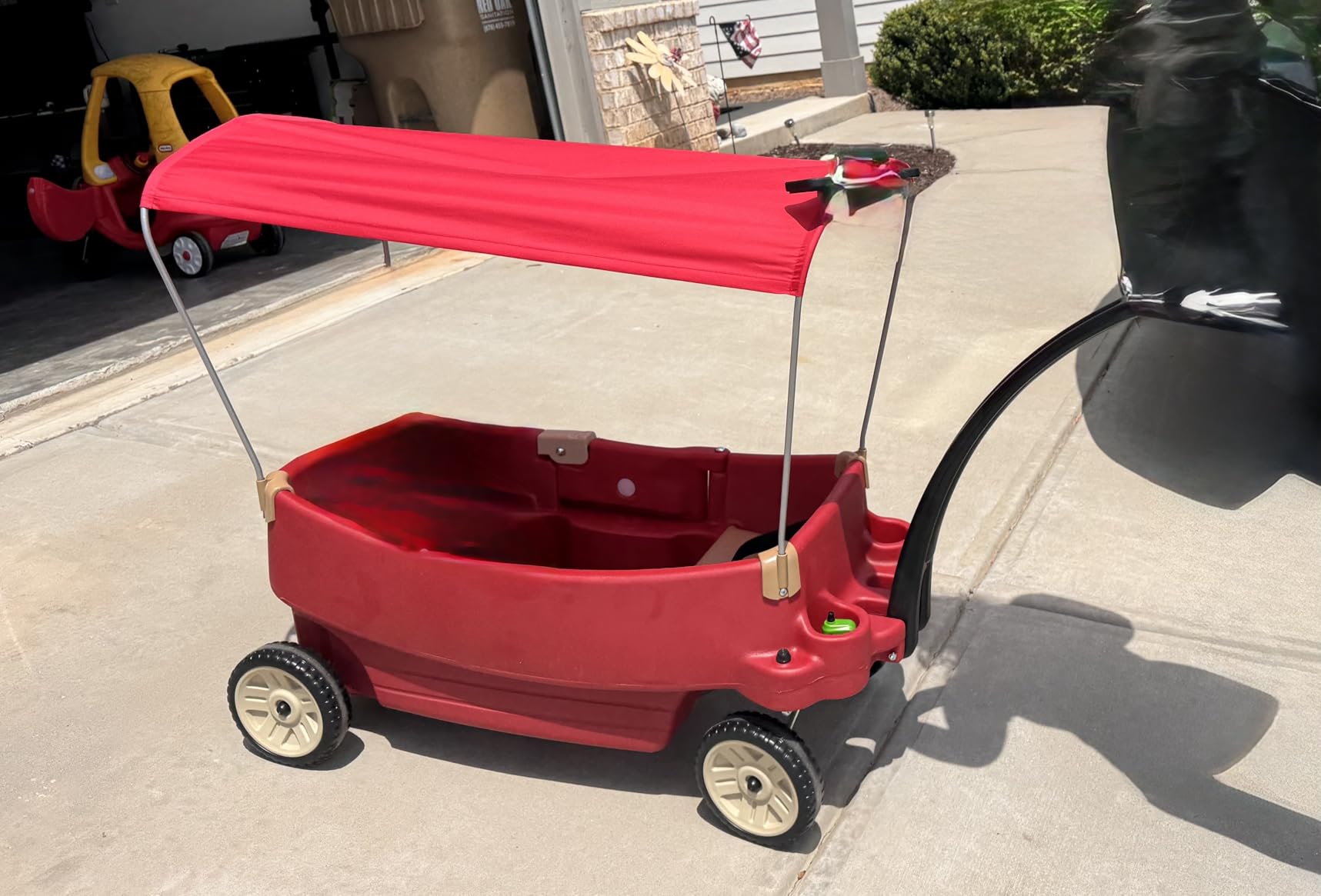Step2 All Around Canopy Wagon, Kids Ride On Toy, Stroller Substitute, Includes Seat Belts, Made of Durable Plastic, Max Weight 75 lbs., For Toddlers 1.5-5 Years Old, Red customer photo 1