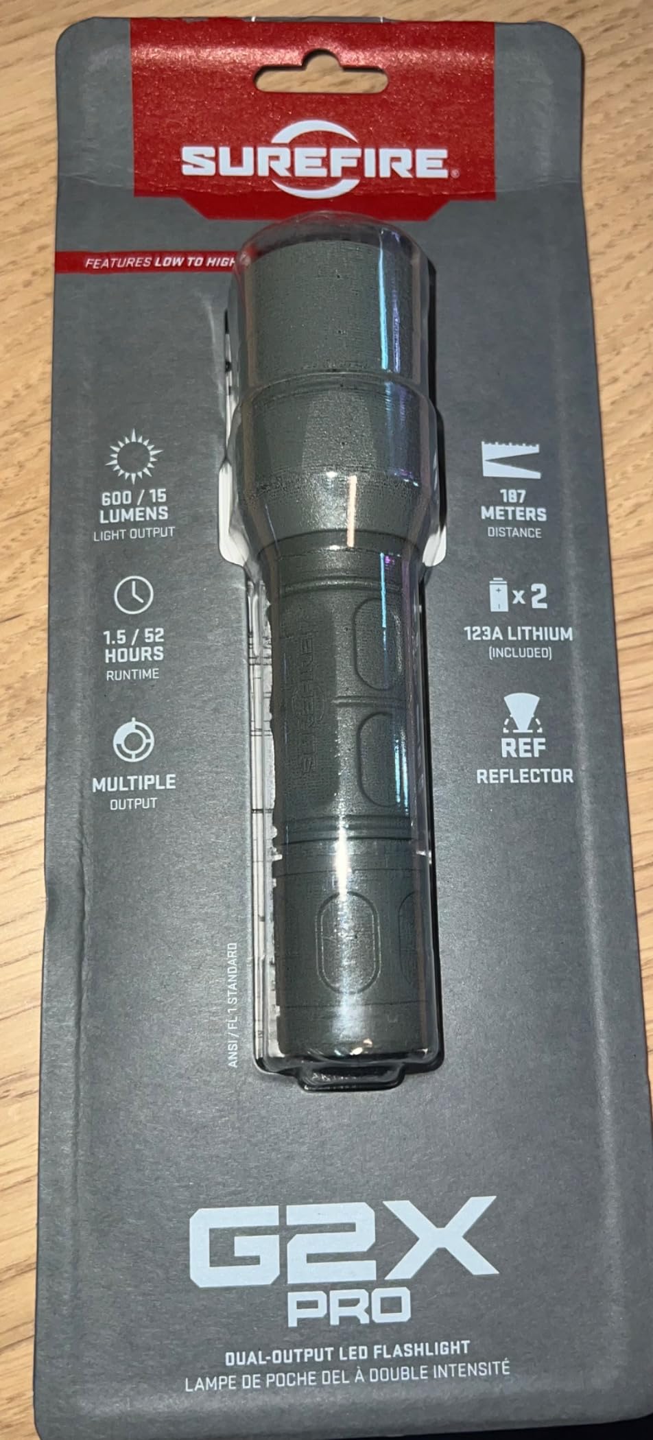 SureFire Handheld LED Flashlight - G2X Tactical 600 Lumens 8,700 Candela | G2X Tactical Dual Output Hybrid Beam LED Flashlight w/ Click Tailcap Switch - Mil-Spec Hard Anodized IPX7 customer photo 1