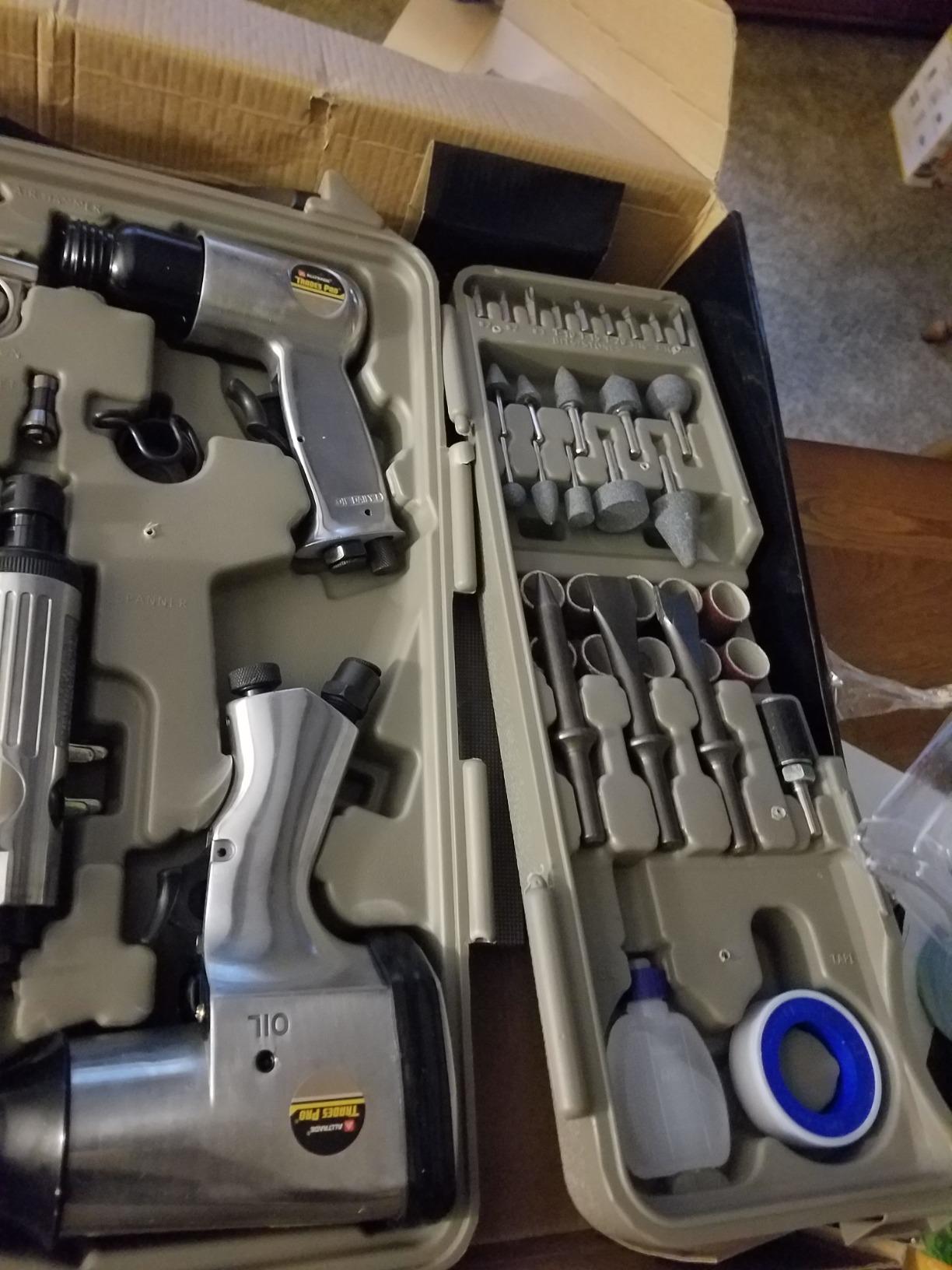 Trades Pro Air Tool and Accessories Kit, 71 Piece - Impact Wrench, Air Ratchet, Die Grinder, Air Hammer, Hose Fittings, Storage Case (836668) customer photo 2