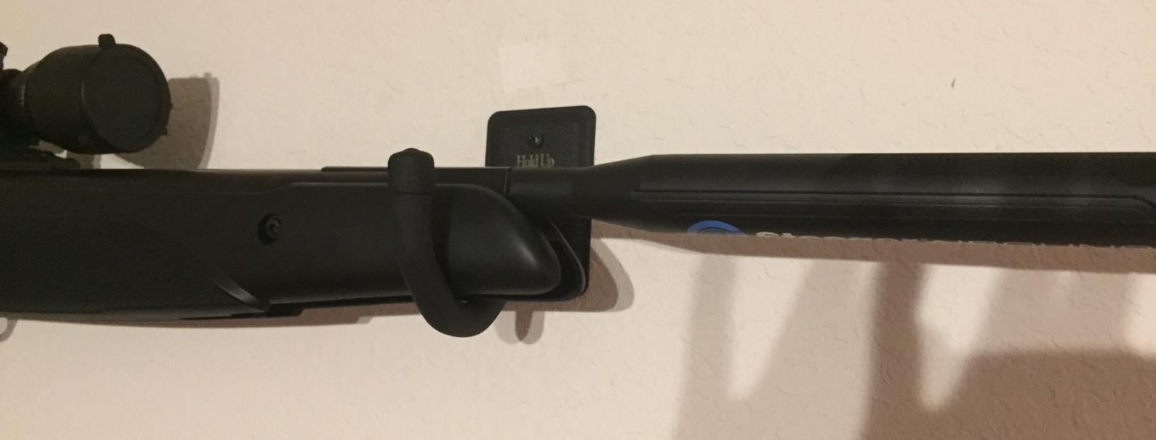 Hold Up Displays - Horizontal Gun Wall Mount for Indoor Display - Shotgun Holder - Bow Wall Hanger - Rifle Wall Mount - Heavy Duty Steel Flatwall Hooks - Made in USA customer photo 2