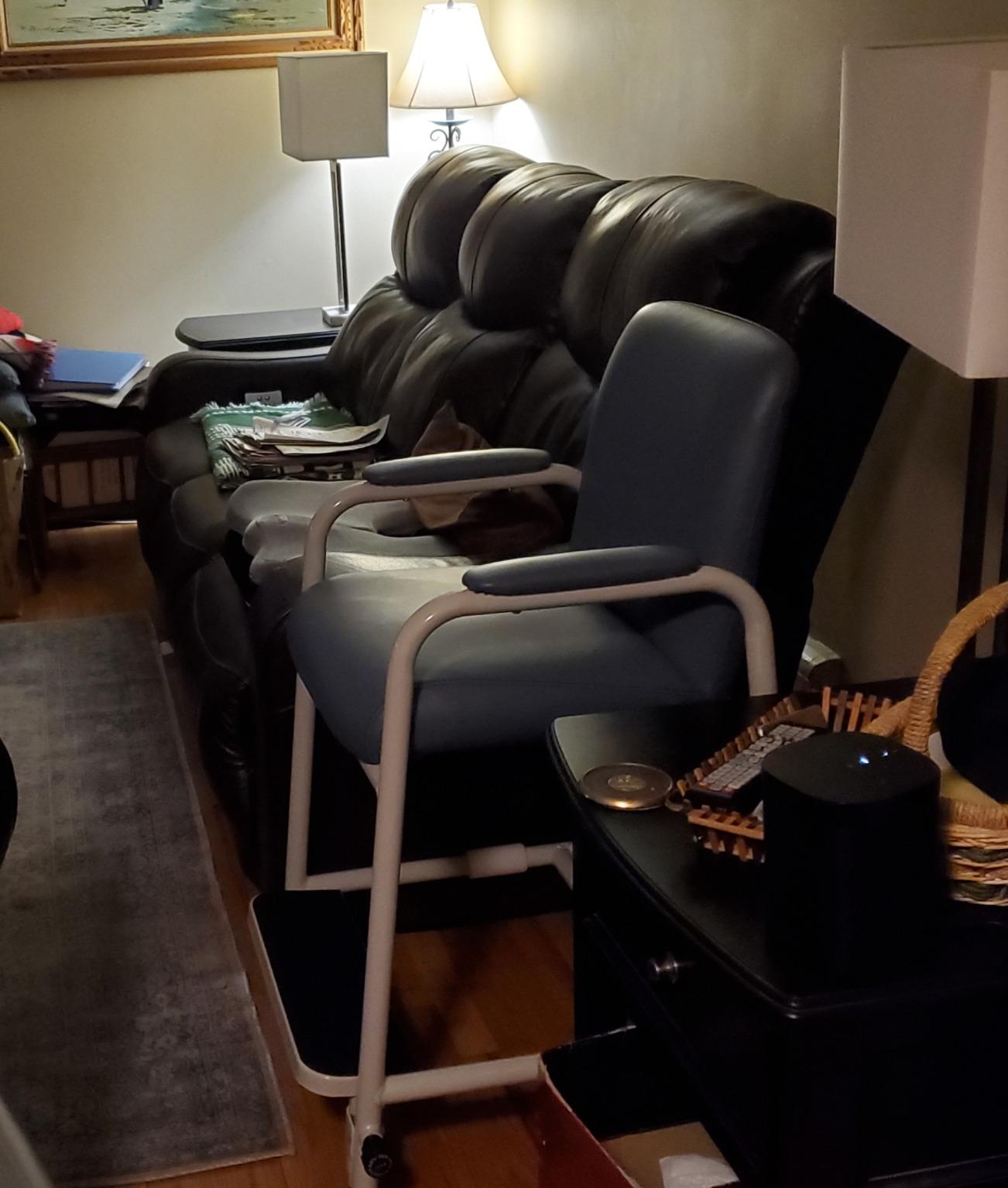 Lumex Everyday Hip Chair with Adjustable Footrest for Hip or Knee Surgery Recovery, Jade customer photo 2