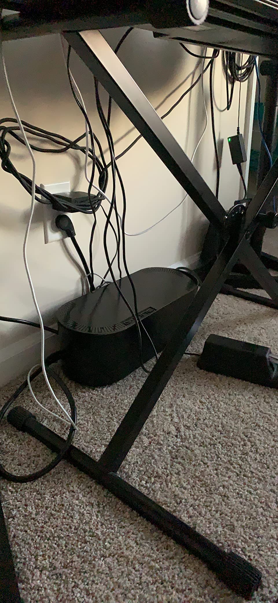 D-Line Cable Management Box, Power Strip Holder, Floor Outlet Hiders, Desk Cord Organizer, Cover TV Wires, Wire Storage, Extension Hider, Office Concealer for Cords, Baby Proof Cables - Large, Black customer photo 1