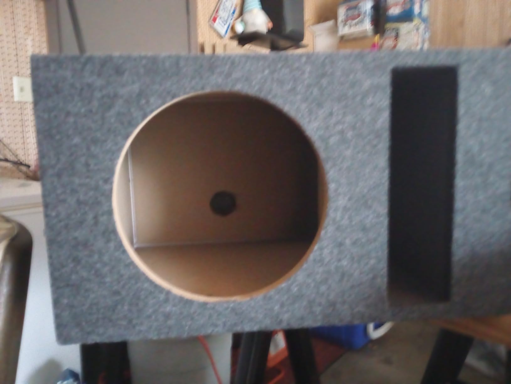 Q Power 10 Inch Dual Car Audio Subwoofer Enclosure Box, Shared Slot Port Vent, QBASS, Charcoal customer photo 1