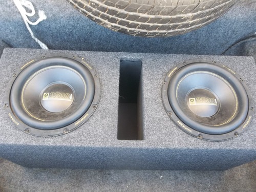 Q Power 10 Inch Dual Car Audio Subwoofer Enclosure Box, Shared Slot Port Vent, QBASS, Charcoal customer photo 2