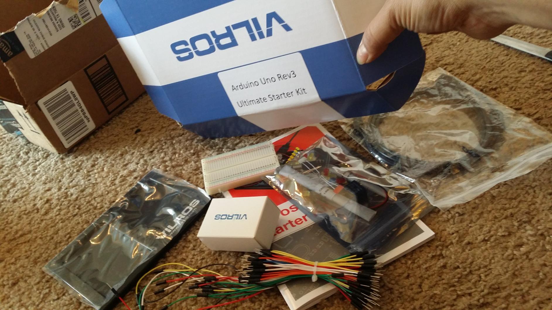 Vilros Arduino Uno Starter Kit - Includes Arduino Uno R3 Board, 190+ Electronics Components, Breadboard, Jumper Wires, DC Motor, Servo, Relay, Full-Color 72 Page Manual [190+ Pieces] customer photo 1