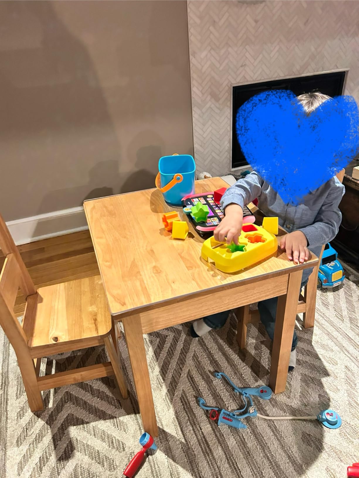 Melissa & Doug Solid Wood Kids Table and Chairs (2), Premium Quality Wooden Toddler Table and Chair Set, Ages 3+ customer photo 2